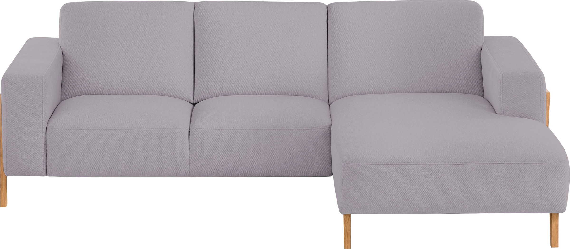 exxpo - sofa fashion Ecksofa »Starr Scandic Design, tolle Verarbeitung, bequem, Sichtholz am Armteil«, L-Form, wahlw. elektrische Sitztiefenverstellung, Massivholzfüsse