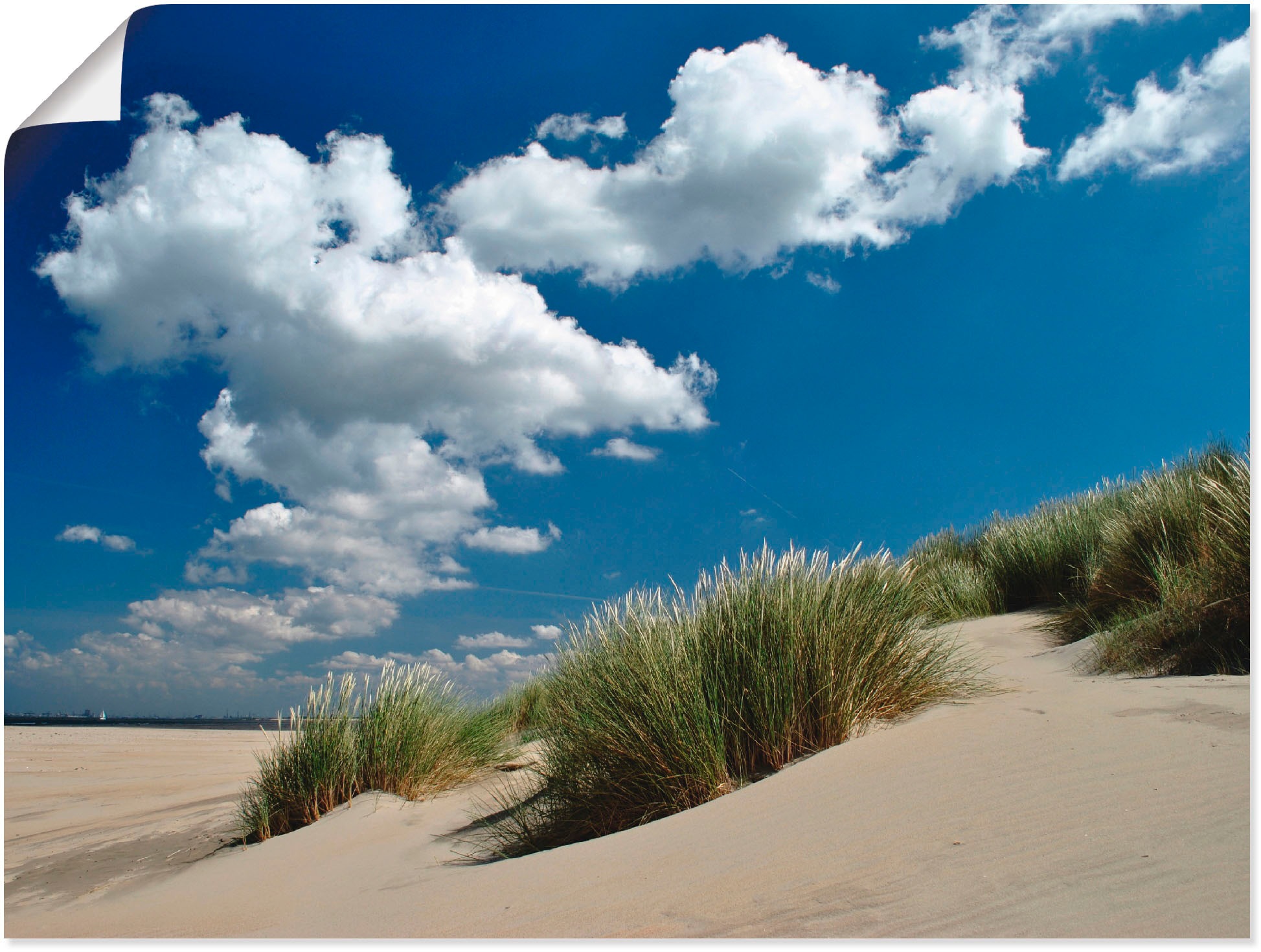 Artland Poster »Himmel, Dünen und Meer«, Strand, (1 St.), als Leinwandbild, Wandaufkleber oder Poster in versch. Grössen