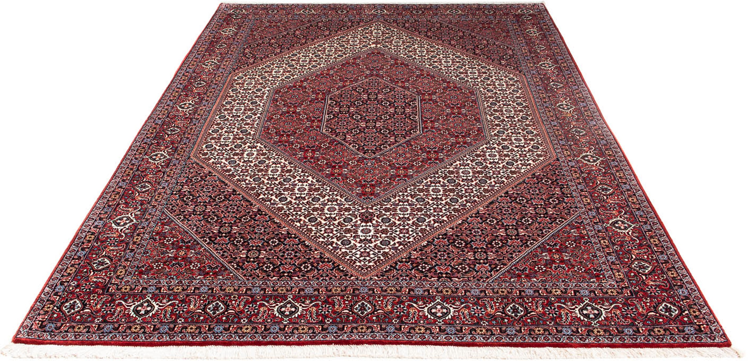 Image of morgenland Orientteppich »Perser - Bidjar - 241 x 170 cm - dunkelrot«, rechteckig, 15 mm Höhe, Wohnzimmer, Handgeknüpft, Einzelstück mit Zertifikat bei Ackermann Versand Schweiz