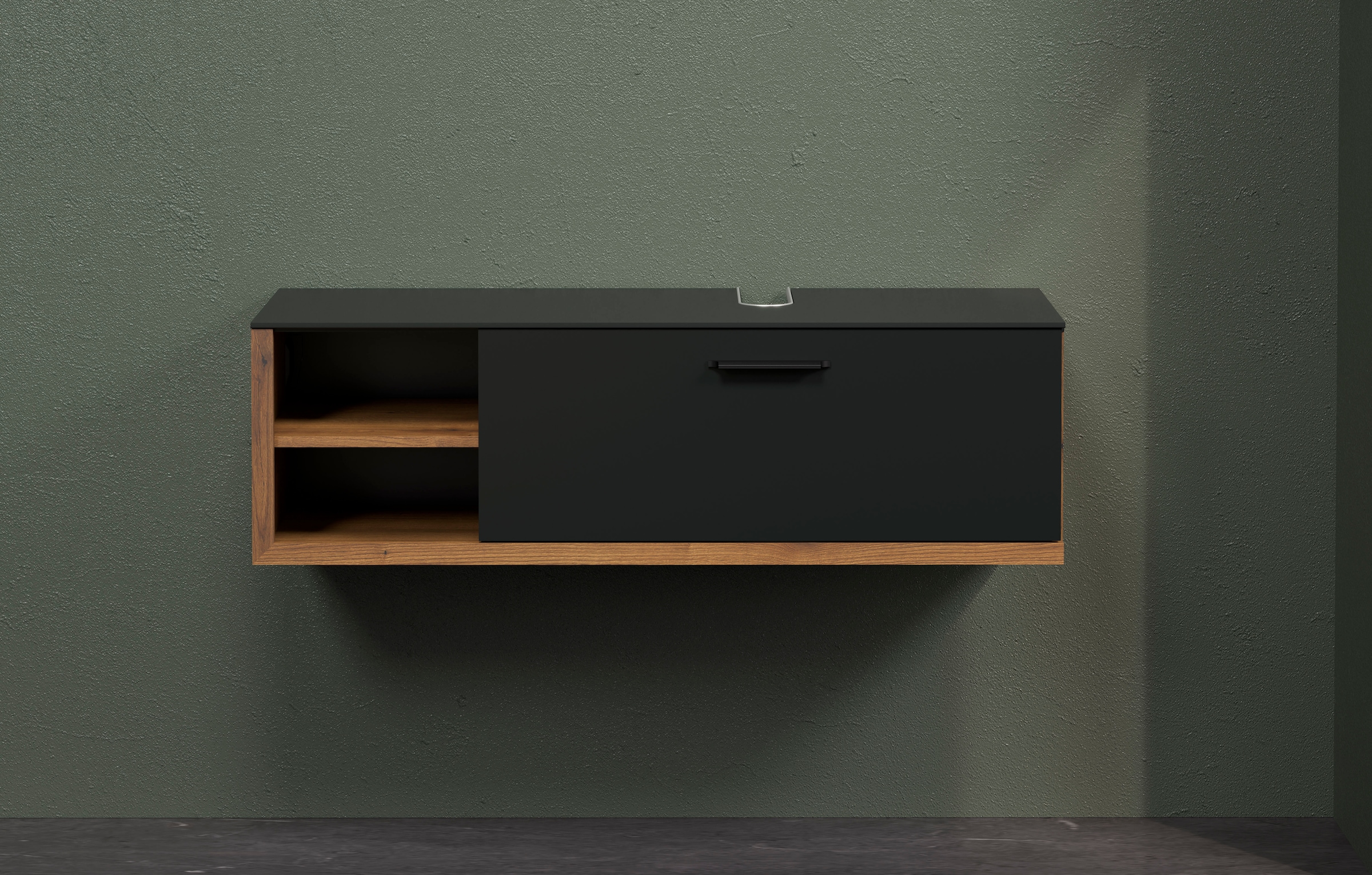 INOSIGN Waschbeckenunterschrank »Premont«, (1 St.), Hängender Waschtisch mit Siphonausschnitt - (B/T/H) 120/45/36 cm
