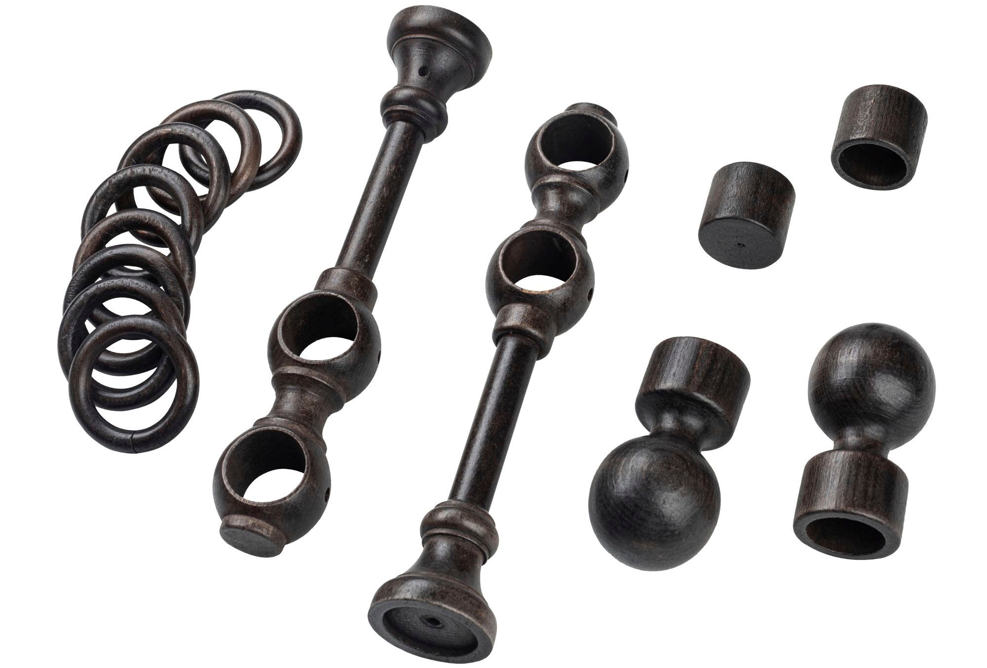 SN DECO GROUP Gardinenstange »Giro« 2 läufig-läufig Fixmass 28 mm, Holz, verschiedene Längen und Farben, Komplettset