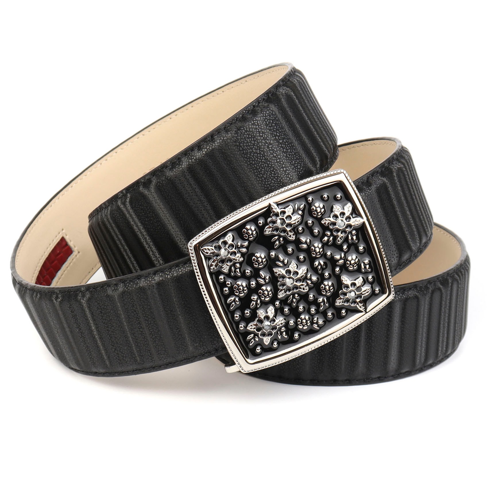 Image of Anthoni Crown Ledergürtel Jeansgürtel mit Designer-Schliesse
