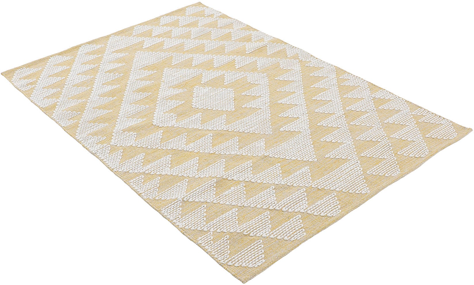 carpetfine Teppich »Kelim Durry«, rechteckig, 5 mm Höhe, Handweb, geometrisch, Hoch-Tief Effekt, handgewebt, reine Baumwolle