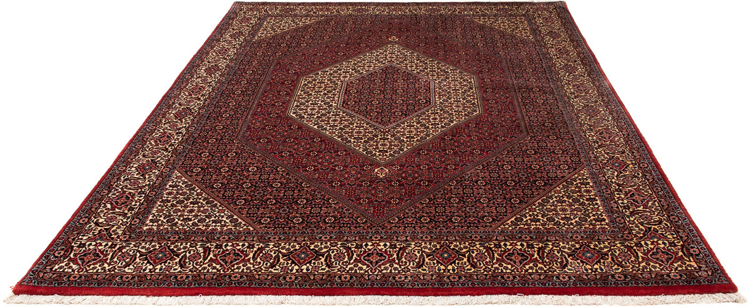 Image of morgenland Orientteppich »Perser - Bidjar - 255 x 202 cm - dunkelrot«, rechteckig, 15 mm Höhe, Wohnzimmer, Handgeknüpft, Einzelstück mit Zertifikat bei Ackermann Versand Schweiz