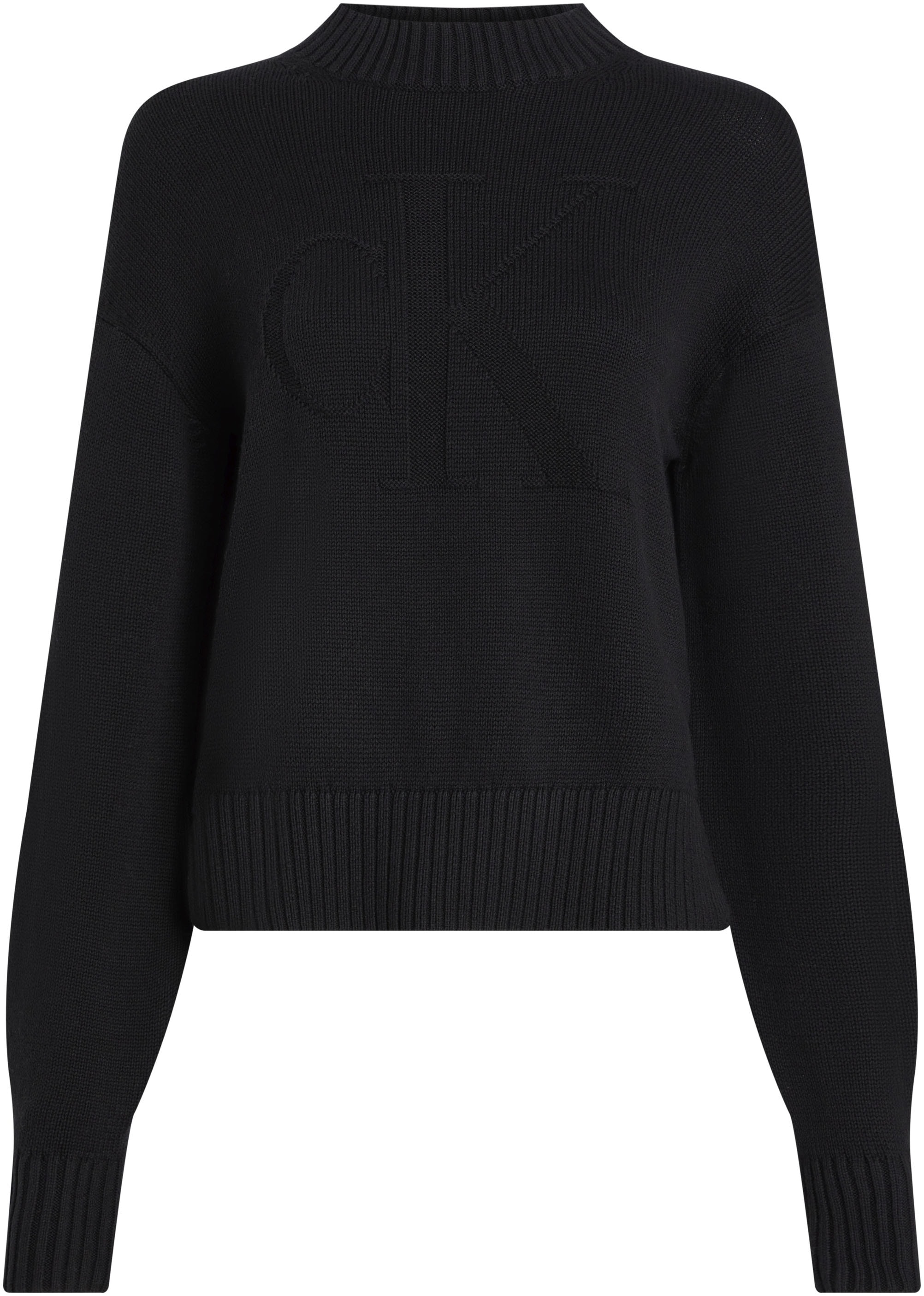 Calvin Klein Jeans Rundhalspullover »CK INTARSIA LOOSE SWEATER«, mit Logostickerei