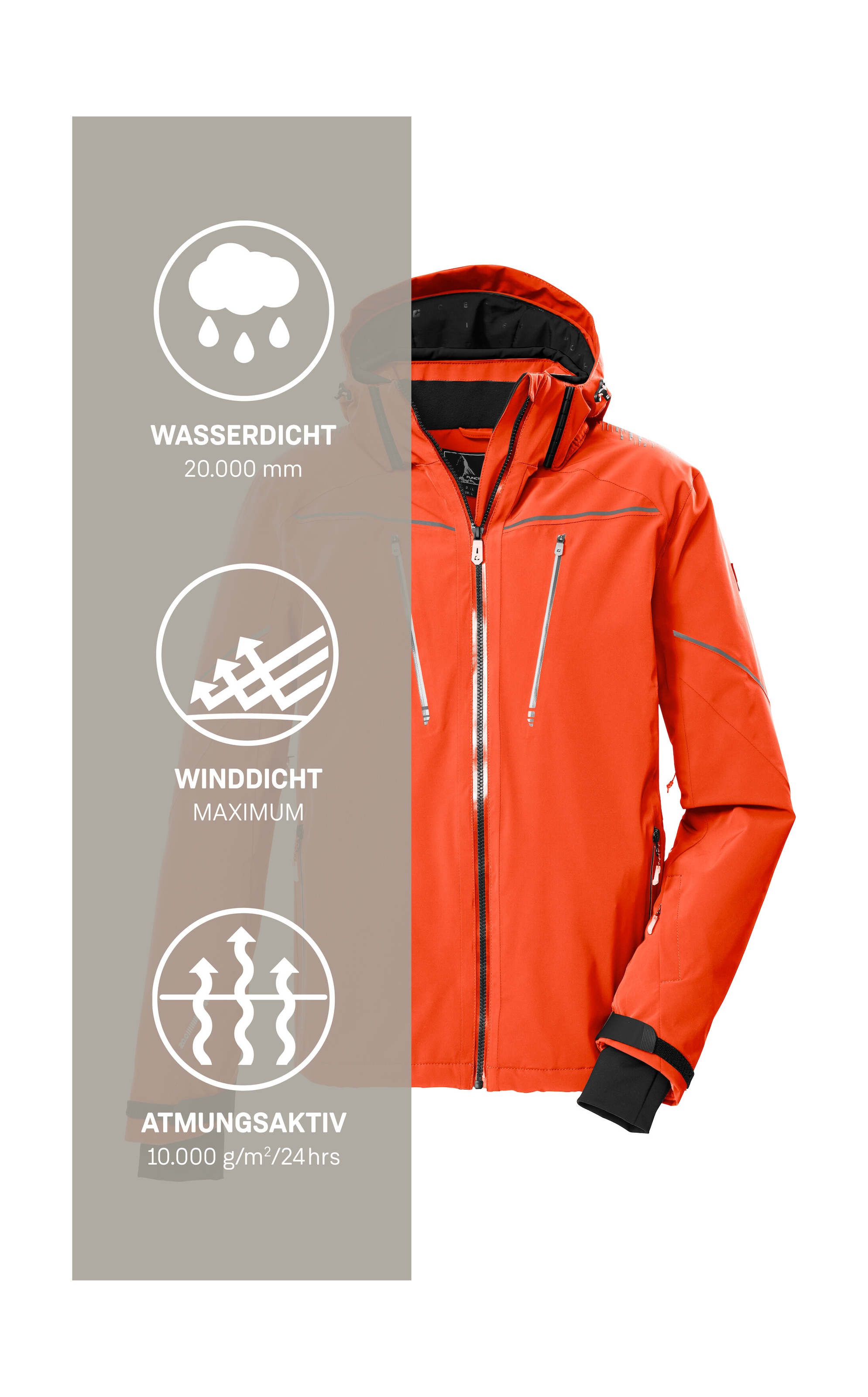 Killtec Veste de ski »KSW 50 MN SKI JCKT« Herren Skijacke: wasserdicht, atmungsaktiv, 4-Wege-Stretch, Schneefang