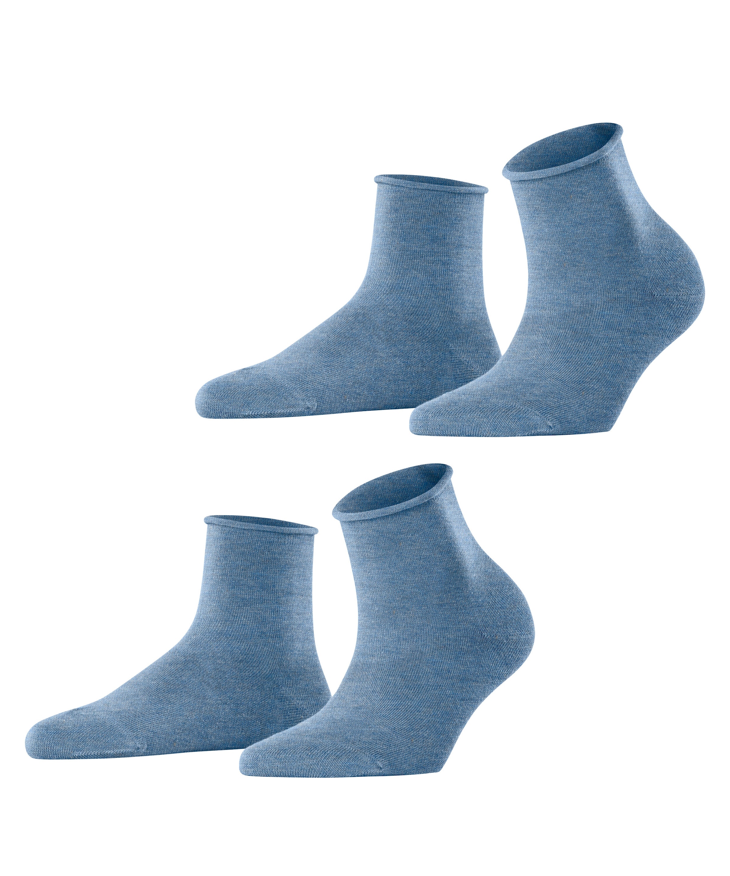 Esprit Chaussettes courtes »Basic Pure« 2 paires,  design basique uni, bord roulotté