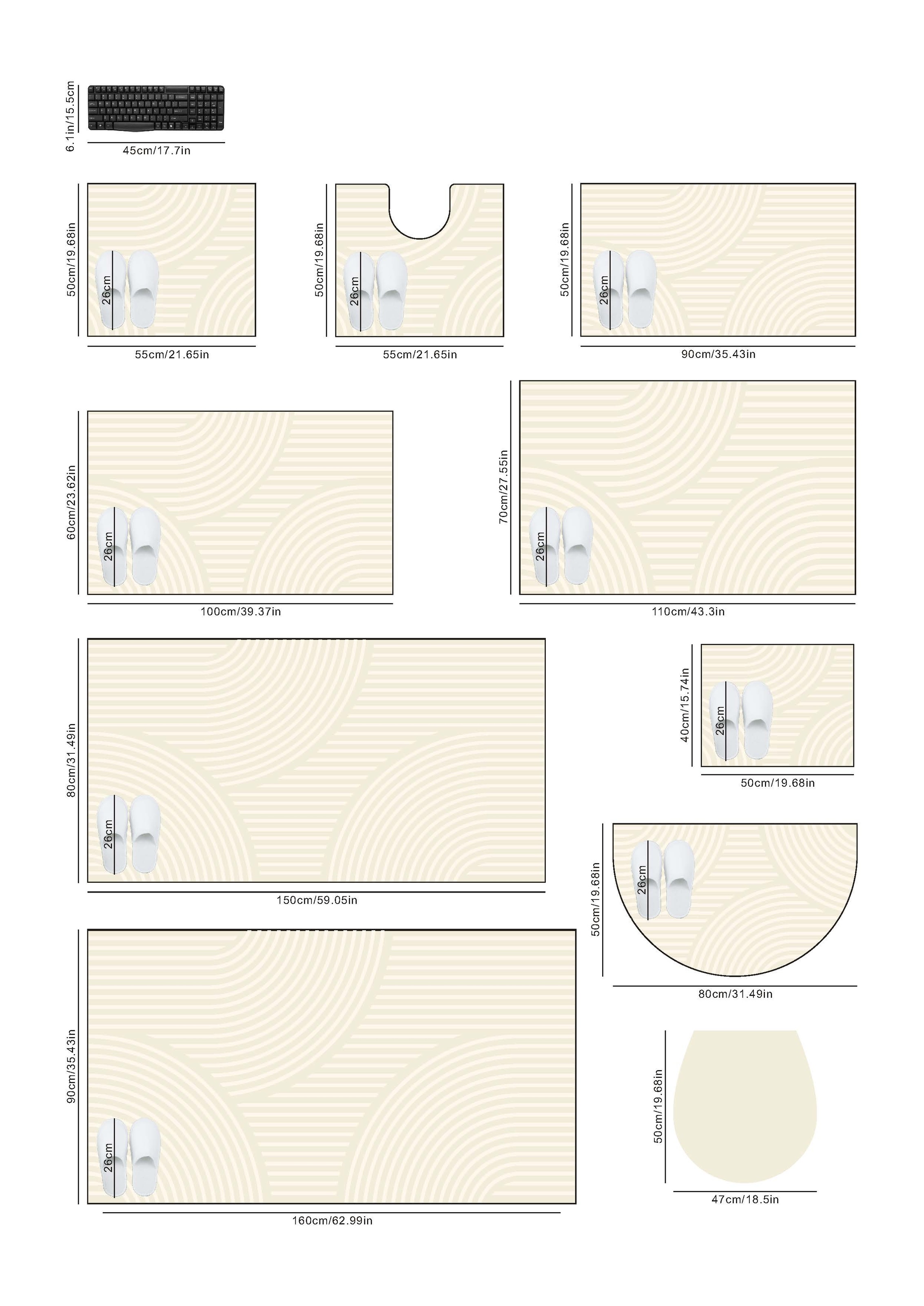 my home Badematte »Ognon, Scandi, Boho, modernes Muster«, rutschhemmend beschichtet, fussbodenheizungsgeeignet-schnell trocknend-strapazierfähig, Badteppich, Uni Farben, Hoch-Tief-Effekt