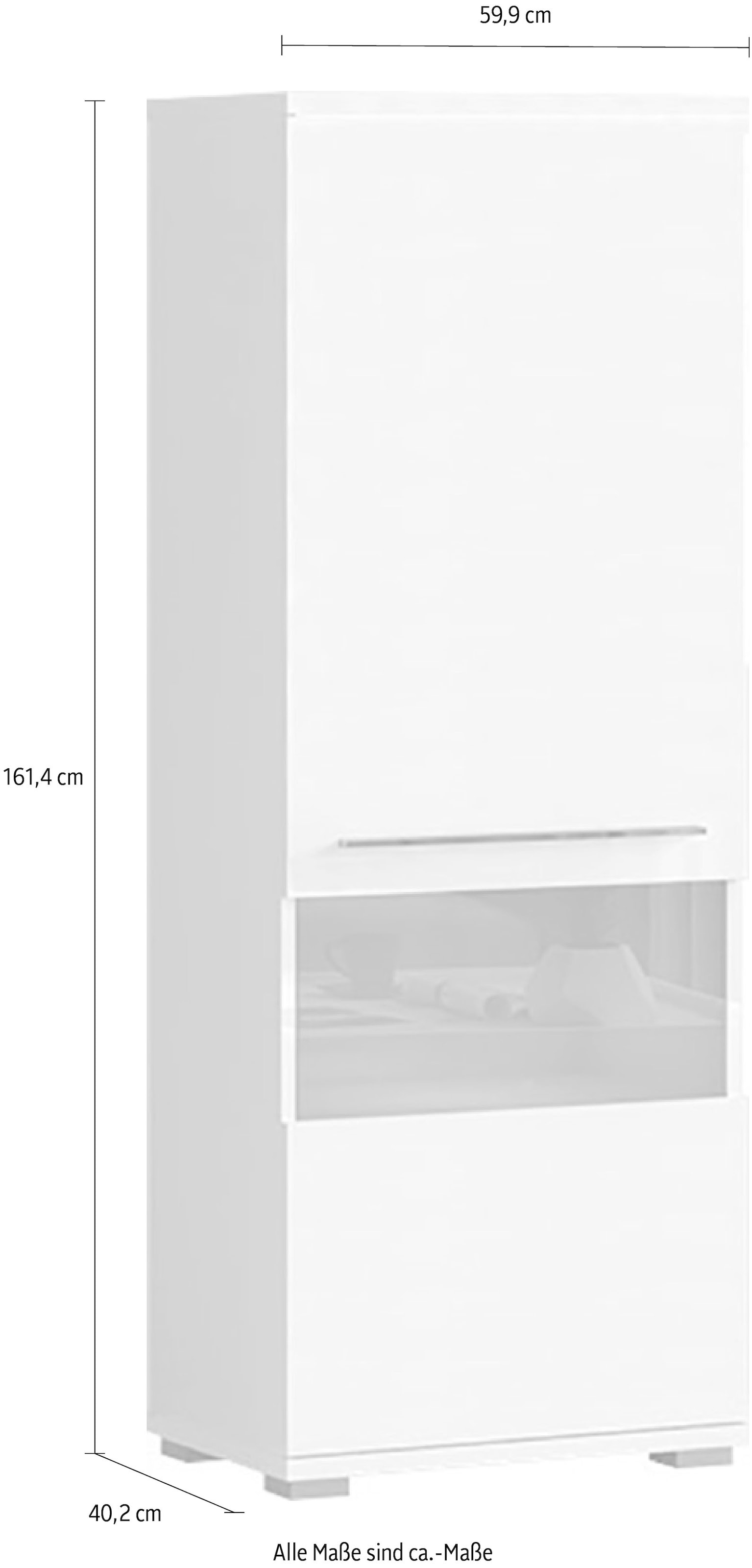 GOODproduct Vitrine »Piano« (H/B/T): 161,4/60/40,2cm,  UV lackiert, Soft-Close Funktion