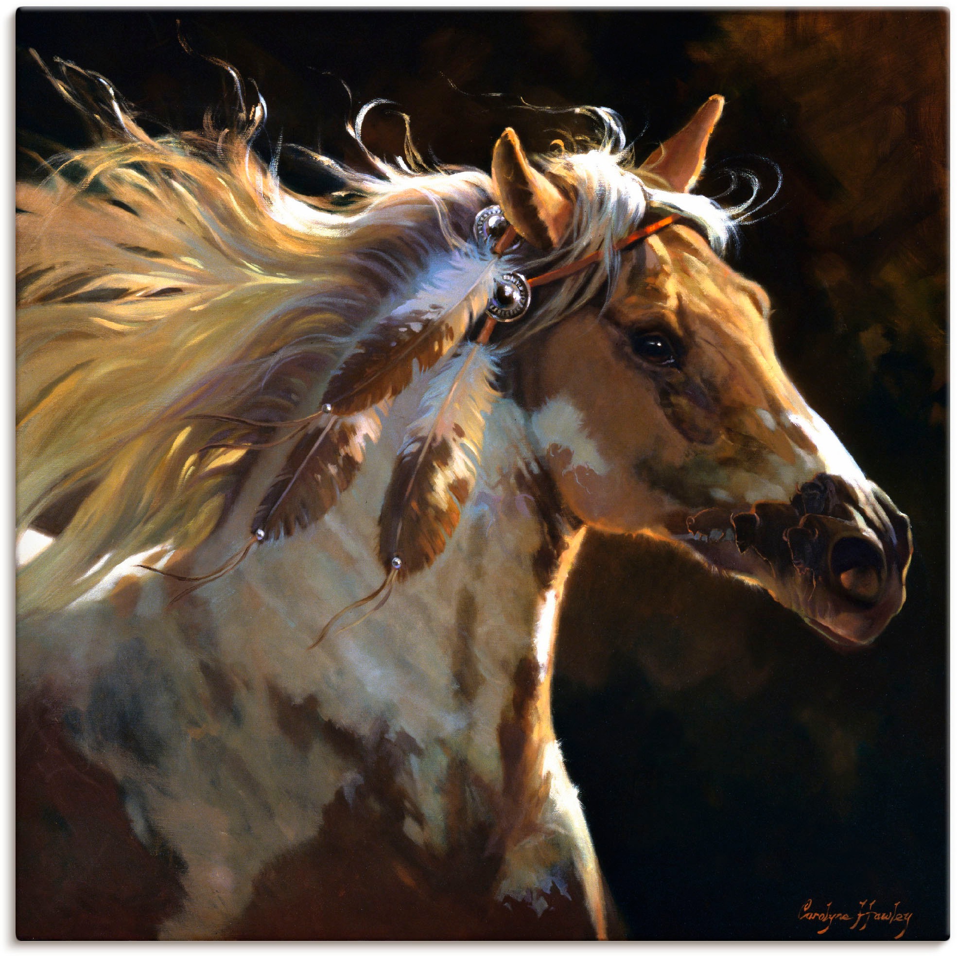 Image of Artland Wandbild »Geisterpferd«, Haustiere, (1 St.), in vielen Grössen & Produktarten - Alubild / Outdoorbild für den Aussenbereich, Leinwandbild, Poster, Wandaufkleber / Wandtattoo auch für Badezimmer geeignet bei Ackermann Versand Schweiz