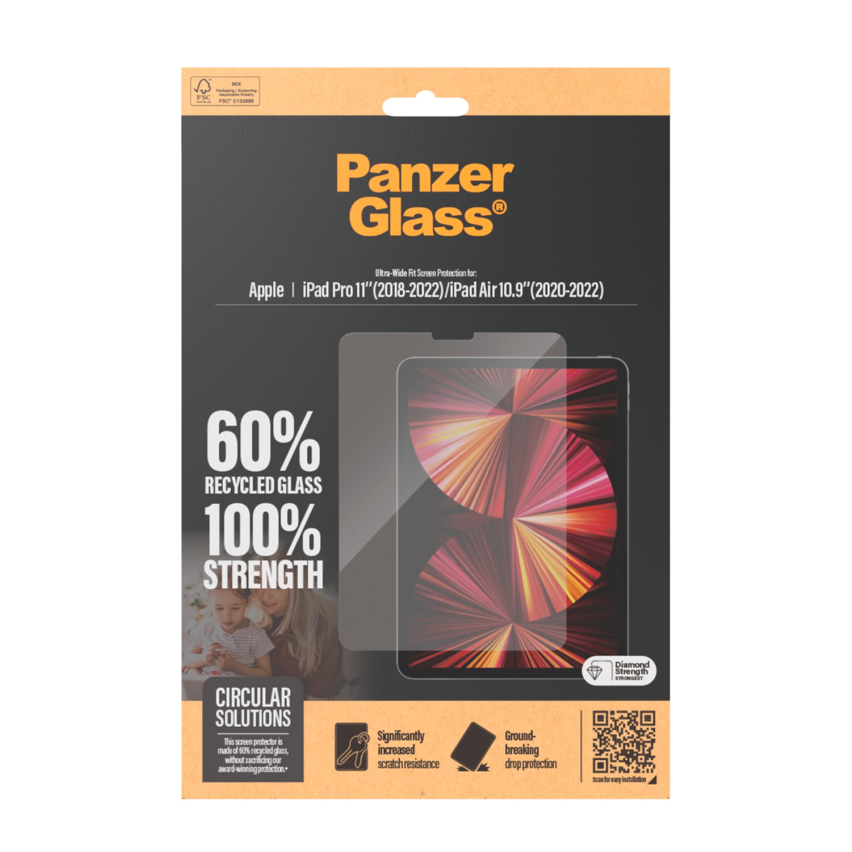 PanzerGlass Displayschutzglas »Ultra-Wide Fit Screen Protector«, für Apple iPad Pro 11'' 18-22-Apple iPad Air 10.9'', (1 St.), Displayschutzfolie, Schutzfolie, Bildschirmschutz, kratz- & stossfest