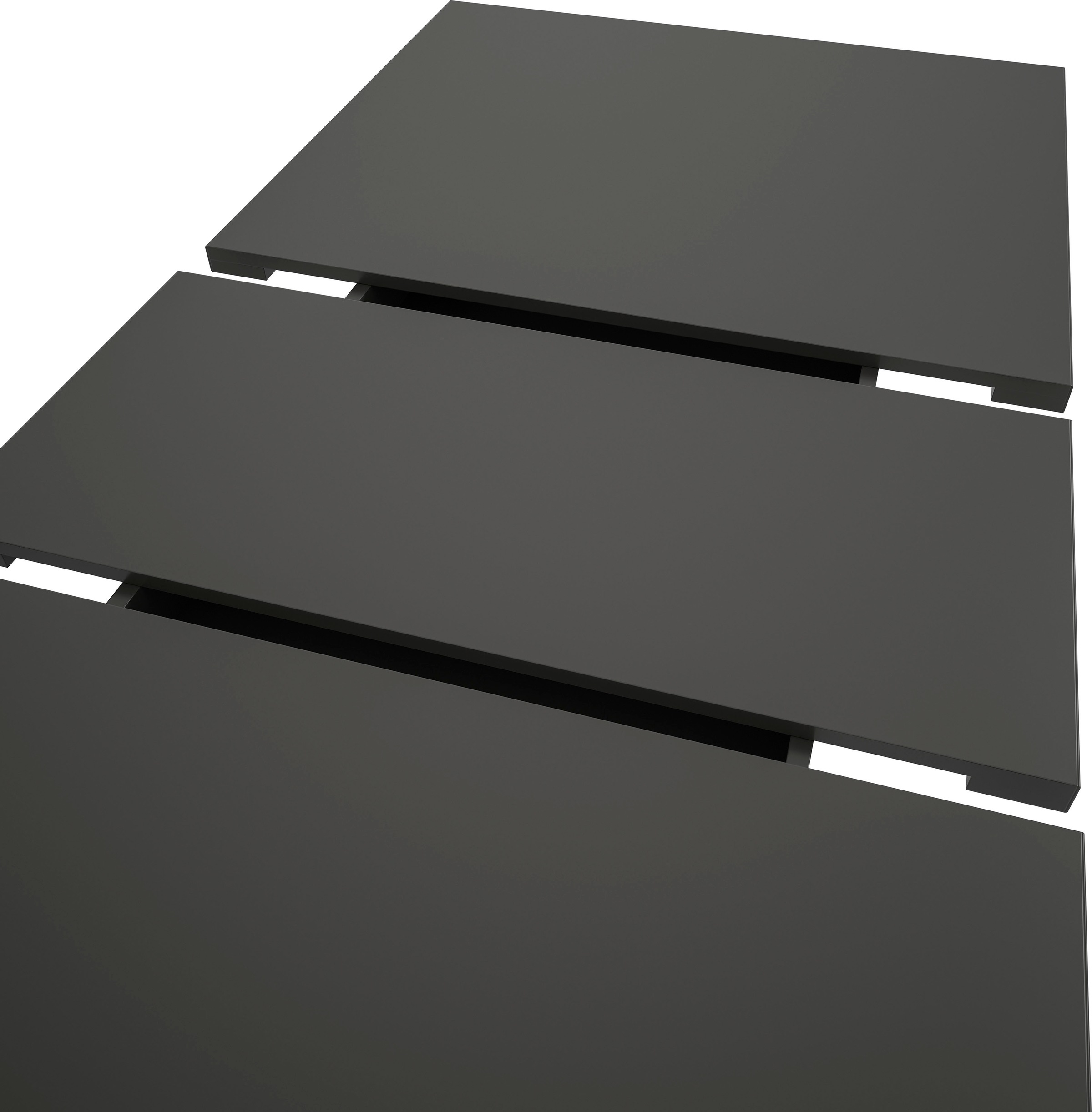 INOSIGN Esstisch »Motus, ausziehbar 150 -190 cm, inklusive 40 cm Einlegeplatte«, (Set, 1 St.), Doppelsäulengestell mit Bodenplatte, Tisch, Esstisch, Küche