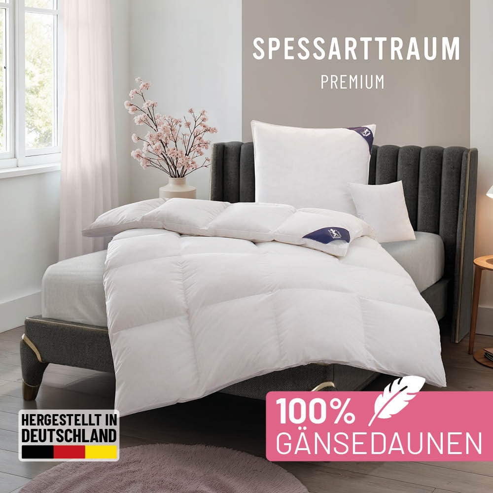Image of SPESSARTTRAUM Gänsedaunenbettdecke "Premium**** 100% Gänsedaunen, Bettdecken für Sommer, Winter" polarwarm Füllung 100% Gänsedaunen, Klasse 1, Downpass zertifiziert 1 Stk. tlg. 4 Wärmeklassen & 5 Grössen, Bestseller, hergestellt in Deutschland