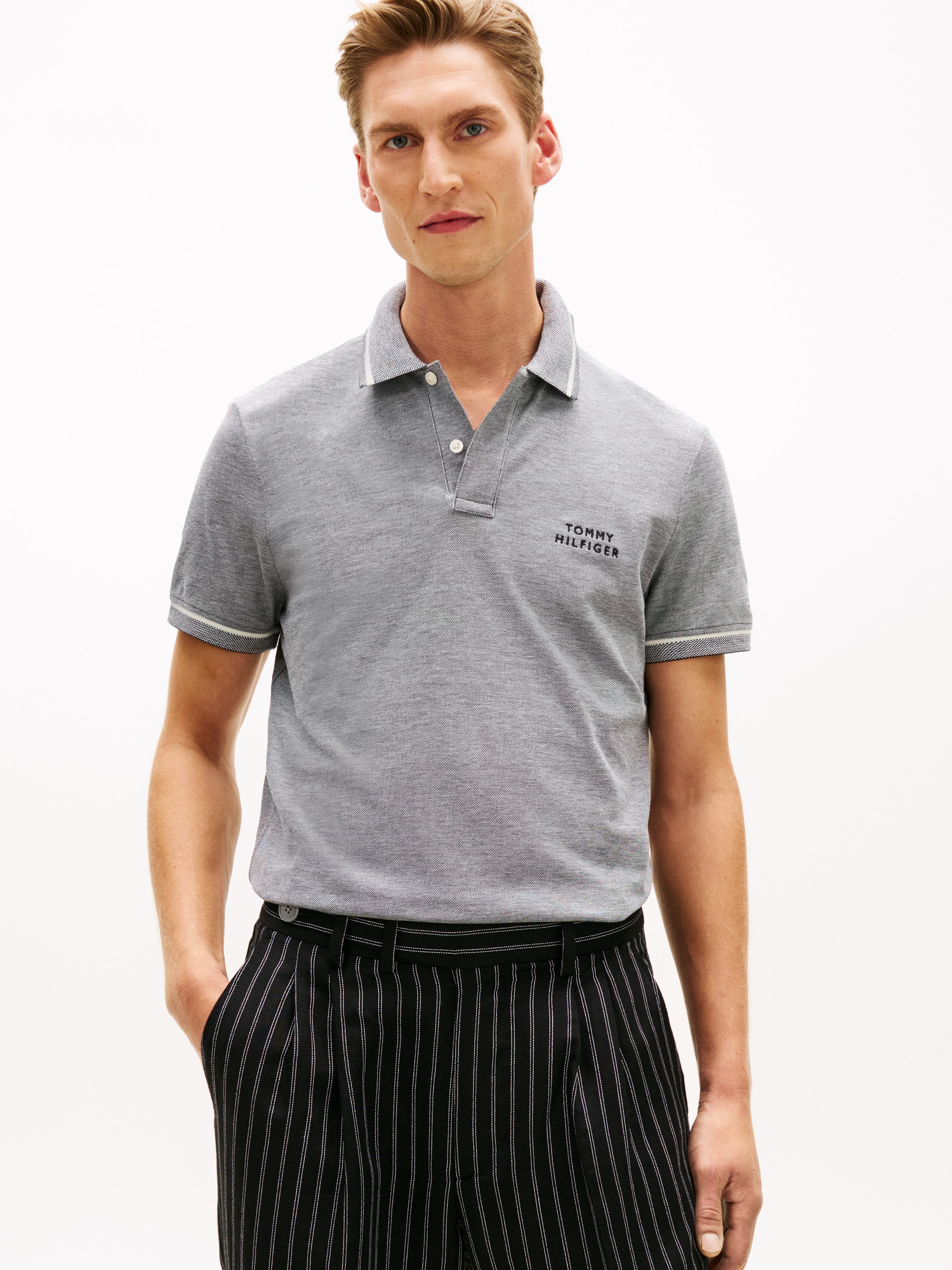Image of Tommy Hilfiger Poloshirt "OXFORD TWO TONE REGULAR PLACKET" Regular fit mit Polokragen