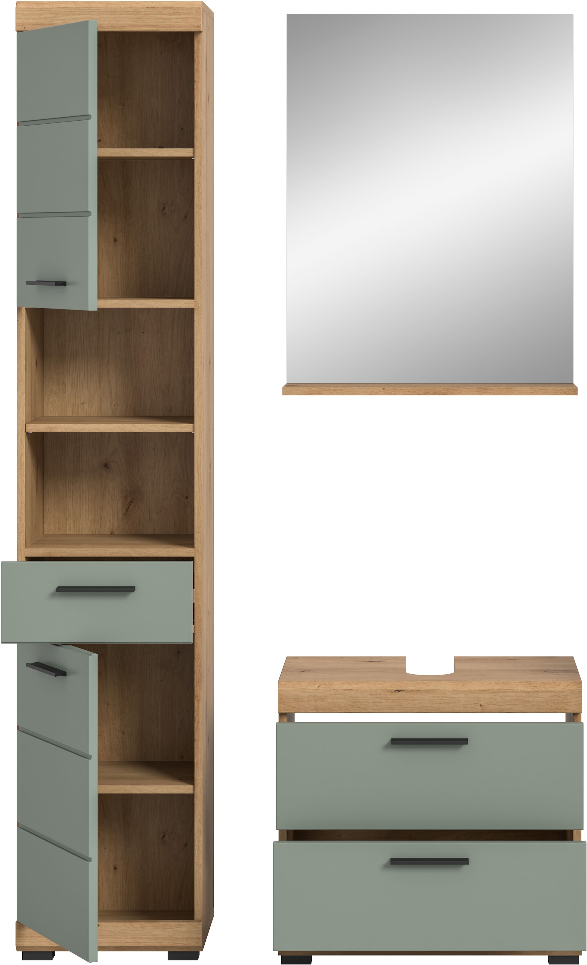 welltime Badmöbel-Set »Siena, 3 teilig, bestehend aus:« Set, TOPSELLER!, 3 Stk. tlg.