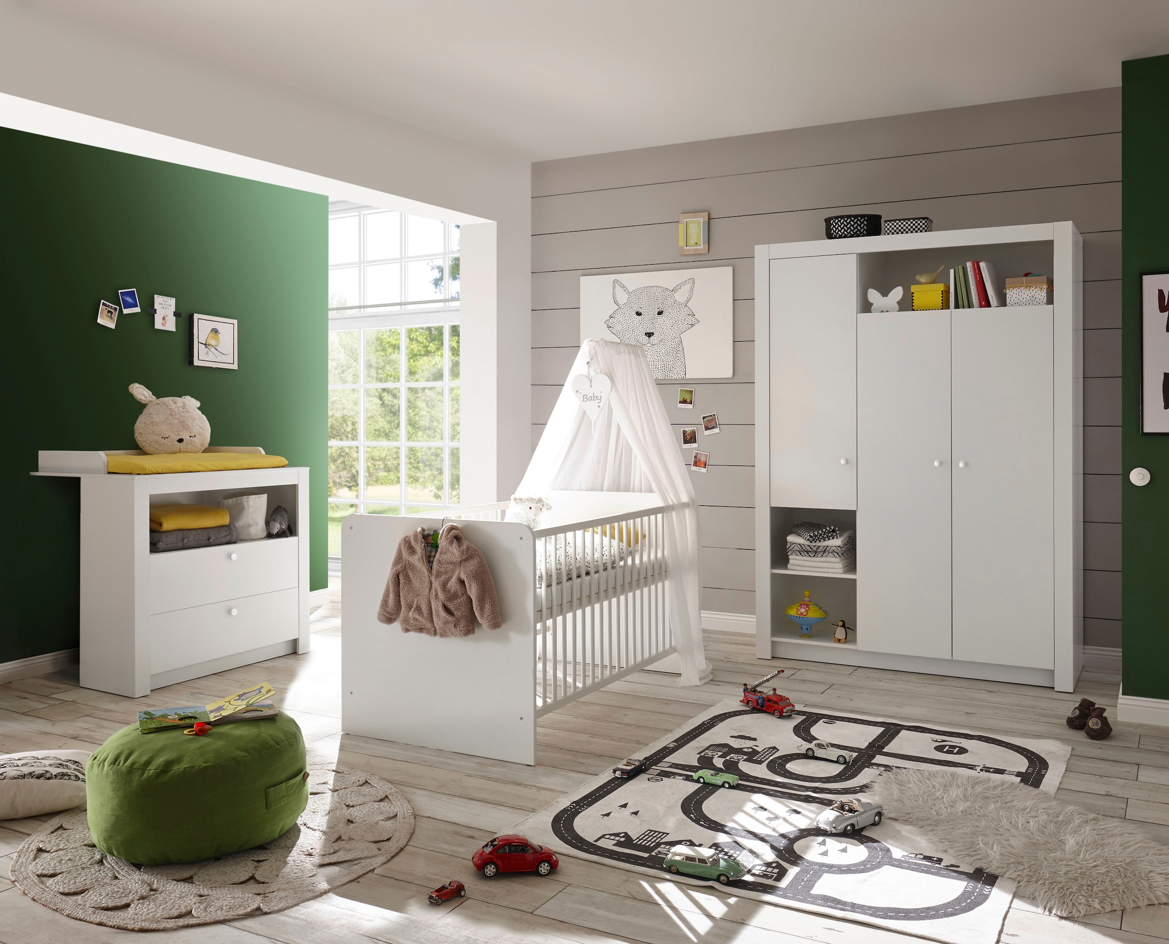 Begabino Kommode »Paula Wickelkommode« Weiss Kommode mit Aufsatz, Wickelkommode mit Schubkästen