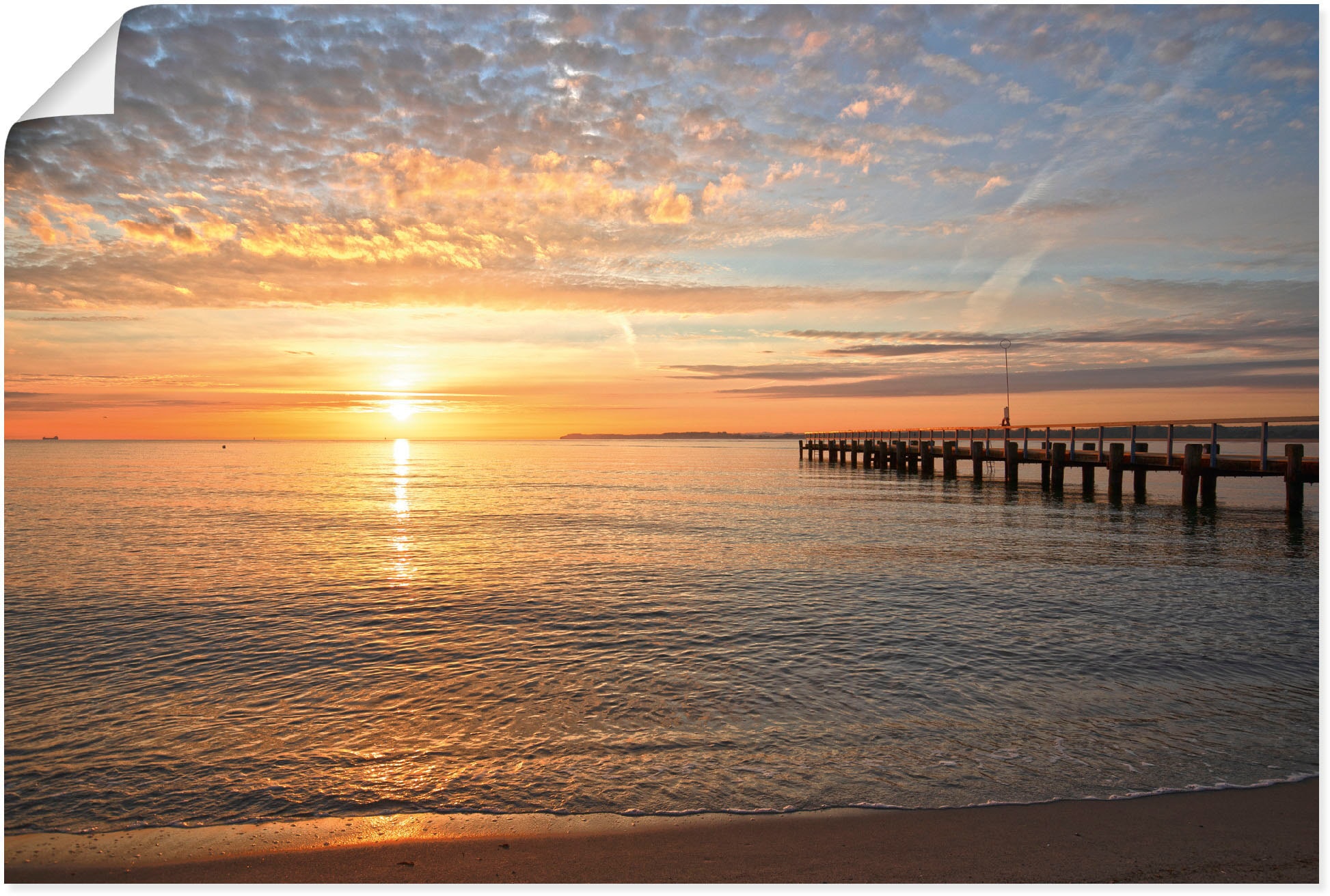 Image of Artland Wandbild "Früh morgens an der Ostsee" Bilder vom Sonnenuntergang & -aufgang 1 Stk. tlg. als Leinwandbild, Poster in verschied. Grössen