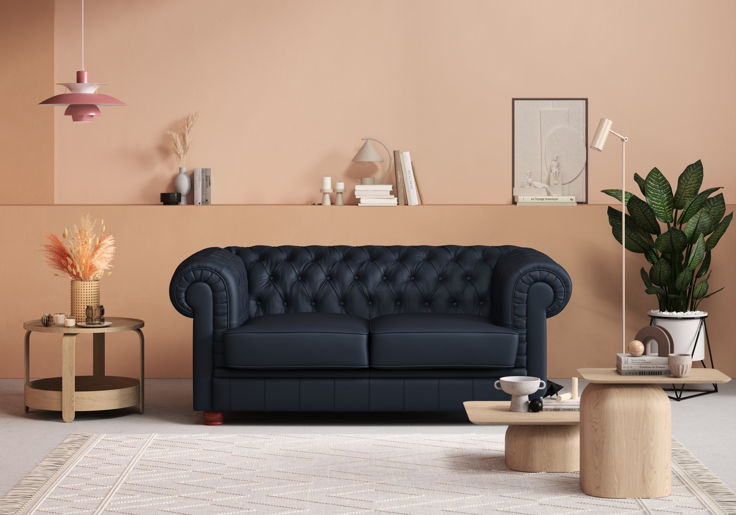 Max Winzer® Chesterfield-Sofa »Kent 2-Sitzer, edel und bequem, hochwertige Detailverarbeitung«, mit aufwendiger Knopfheftung, komfortable Armlehne, Breite 175 cm
