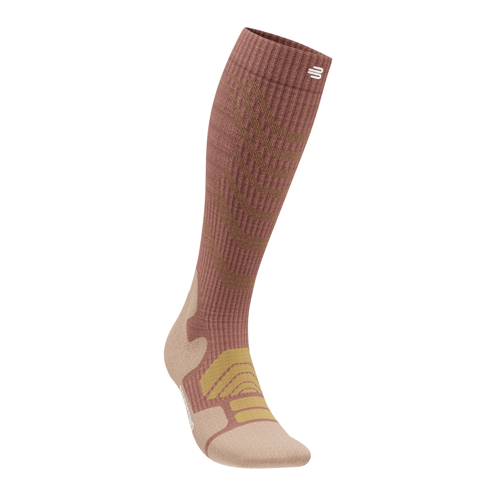 Image of Bauerfeind Sportsocken "OUTDOOR MERINO COMPRESSION SOCKS" für Wandern, mit Kompressionszonen, mit Aussparung an Achillessehne