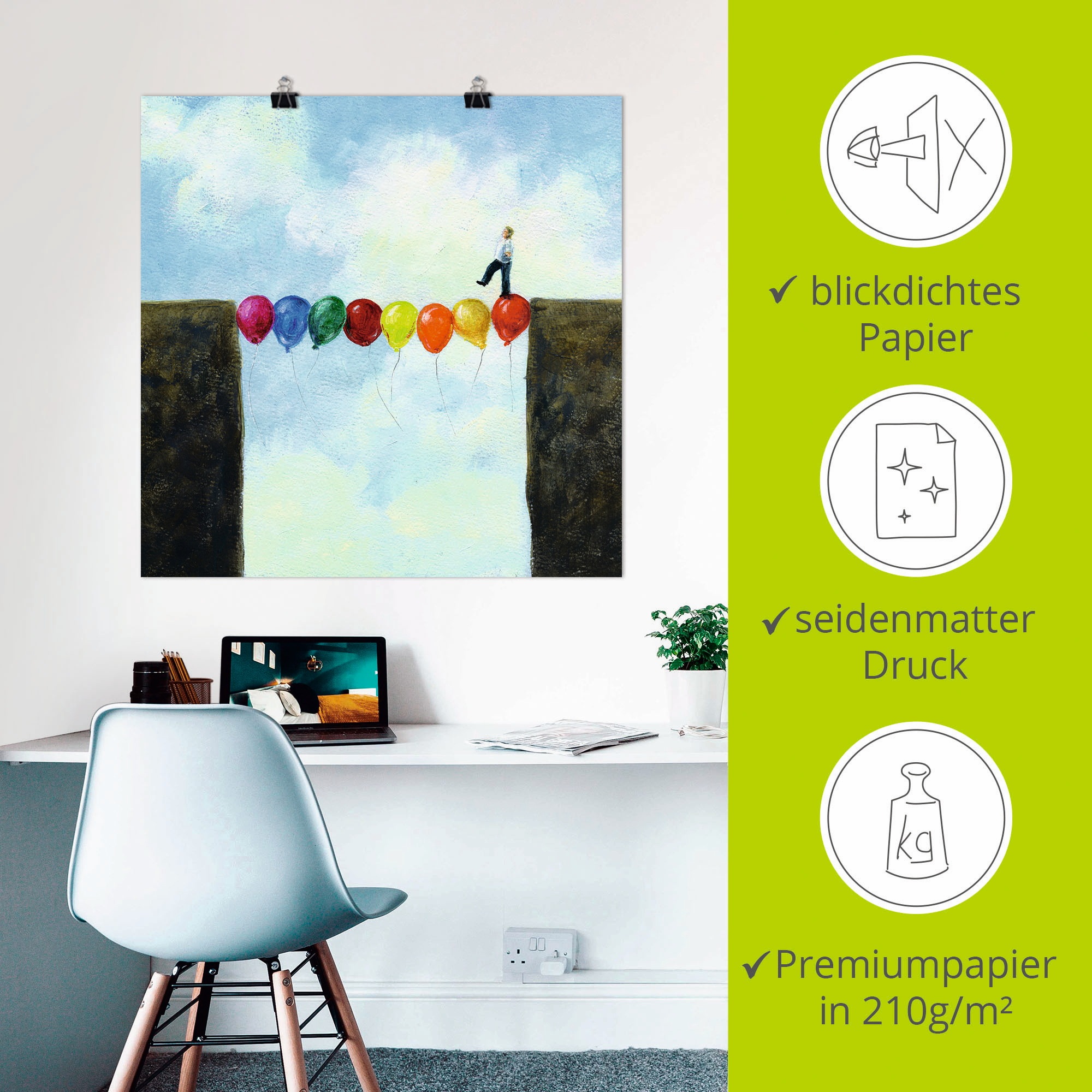 Artland Wandbild »Eine Brücke schlagen«, Mann, (1 St.), als Leinwandbild, Poster in verschied. Grössen