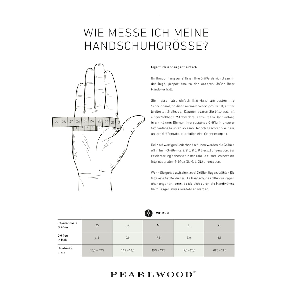 PEARLWOOD Lederhandschuhe, Touchscreen proofed - mit 10 Fingern bedienbar