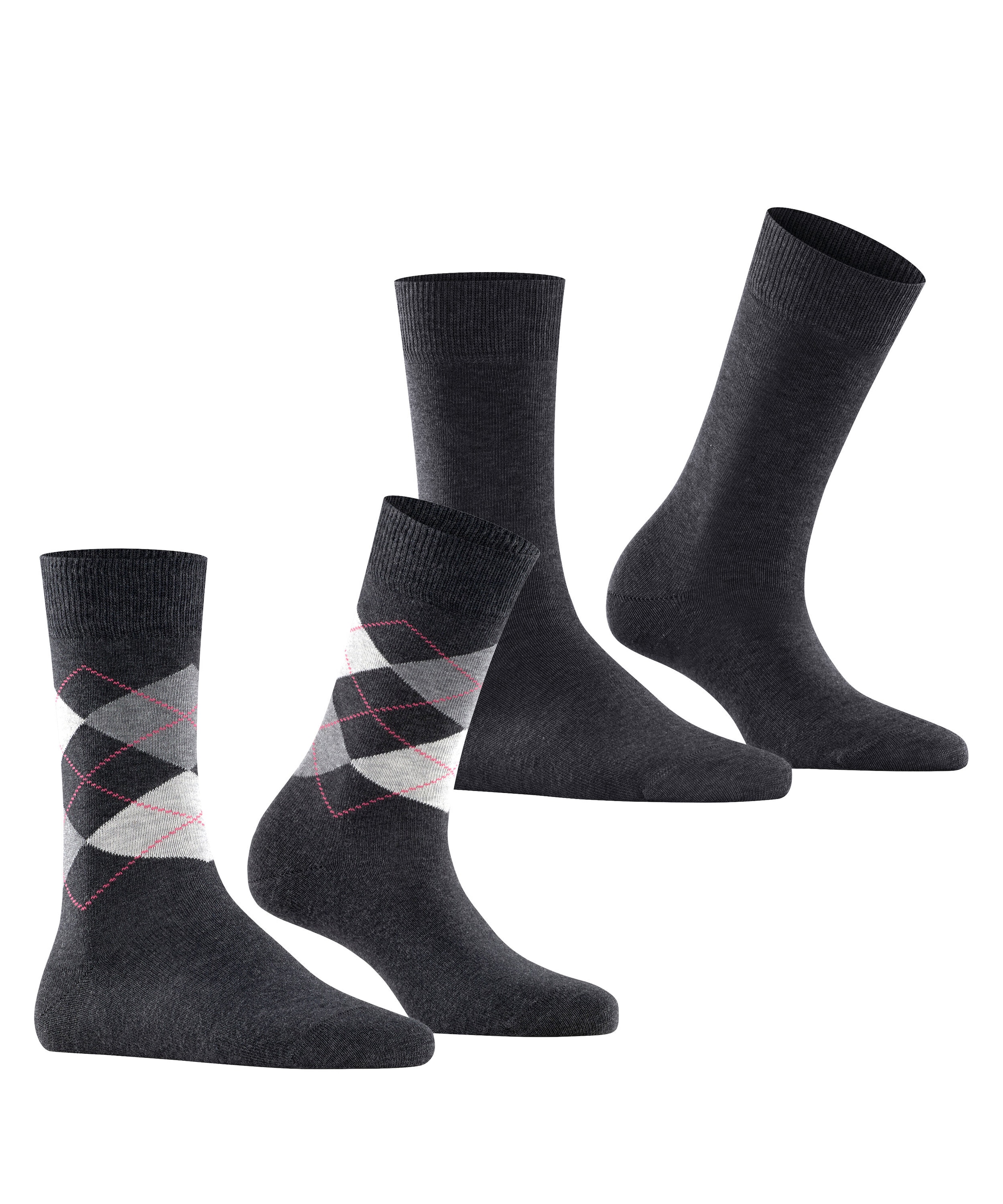 Burlington Chaussettes »Everyday Mix« 2 paires,  taille unique 36-41, uni et motif argyle