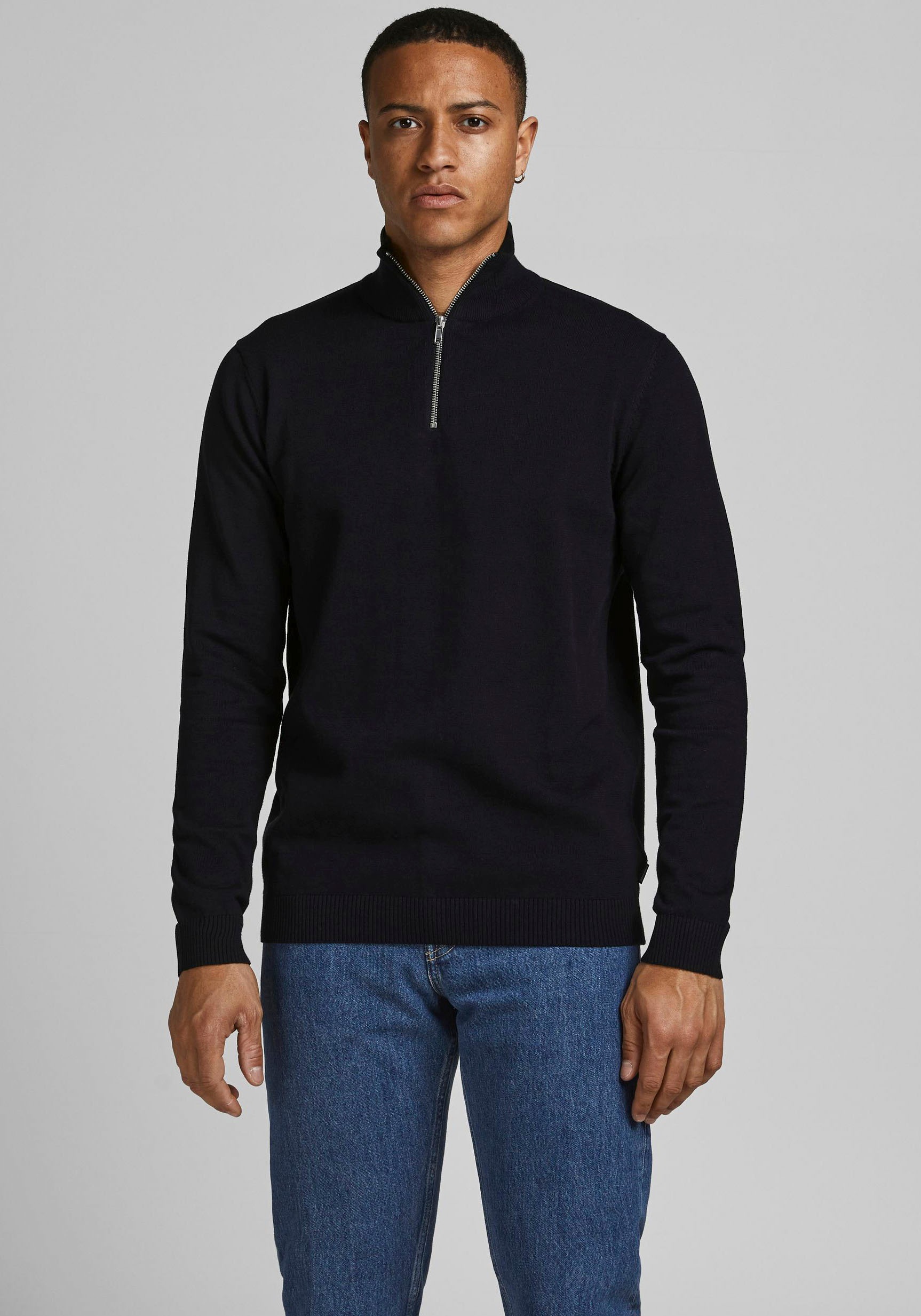 Image of Jack & Jones Rundhalspullover »BASIC KNIT HALF ZIP« bei Ackermann Versand Schweiz