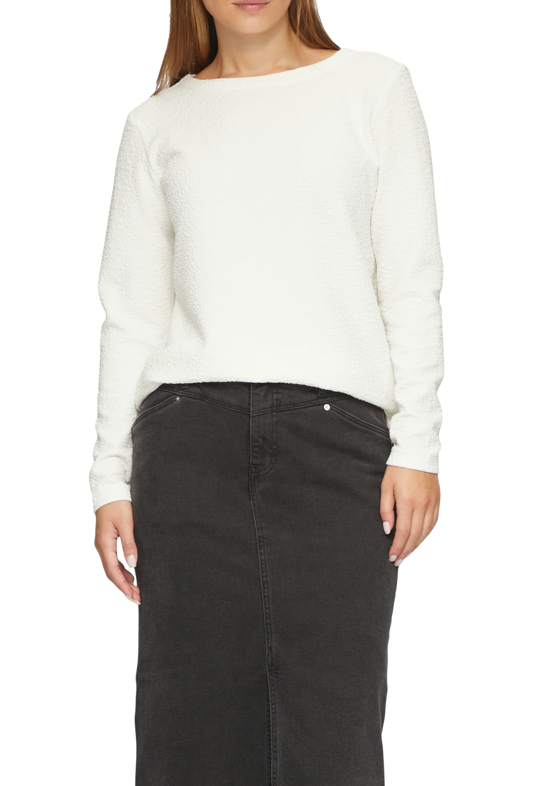 s.Oliver Sweat-shirt long , mit Crinkle Optik
