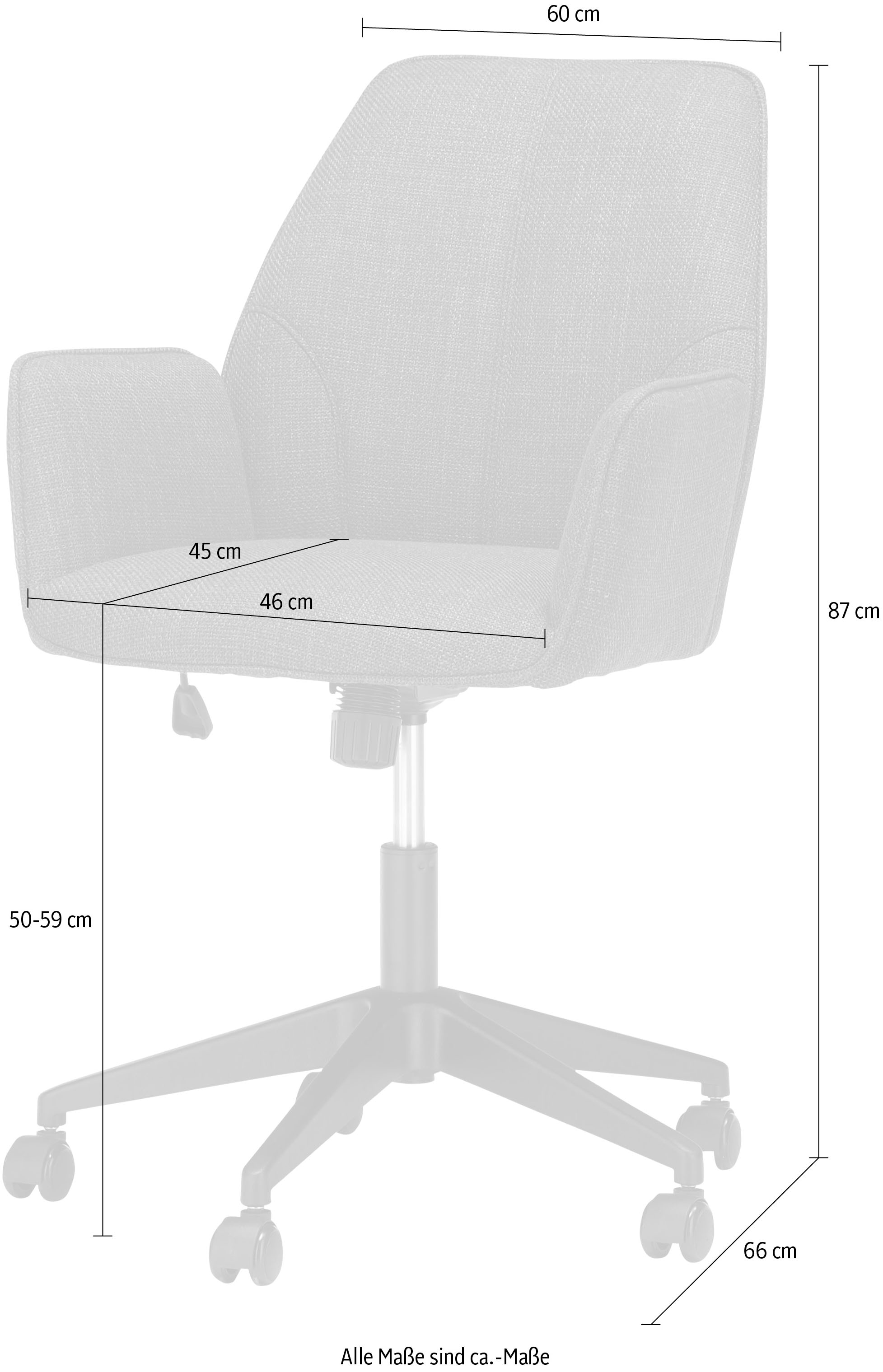 MCA furniture Stoffbezug, Bürostuhl »O-Pemba«, bequem stufenlos kaufen Bürostuhl verstellbar mit Webstoff, Komfortsitzhöhe