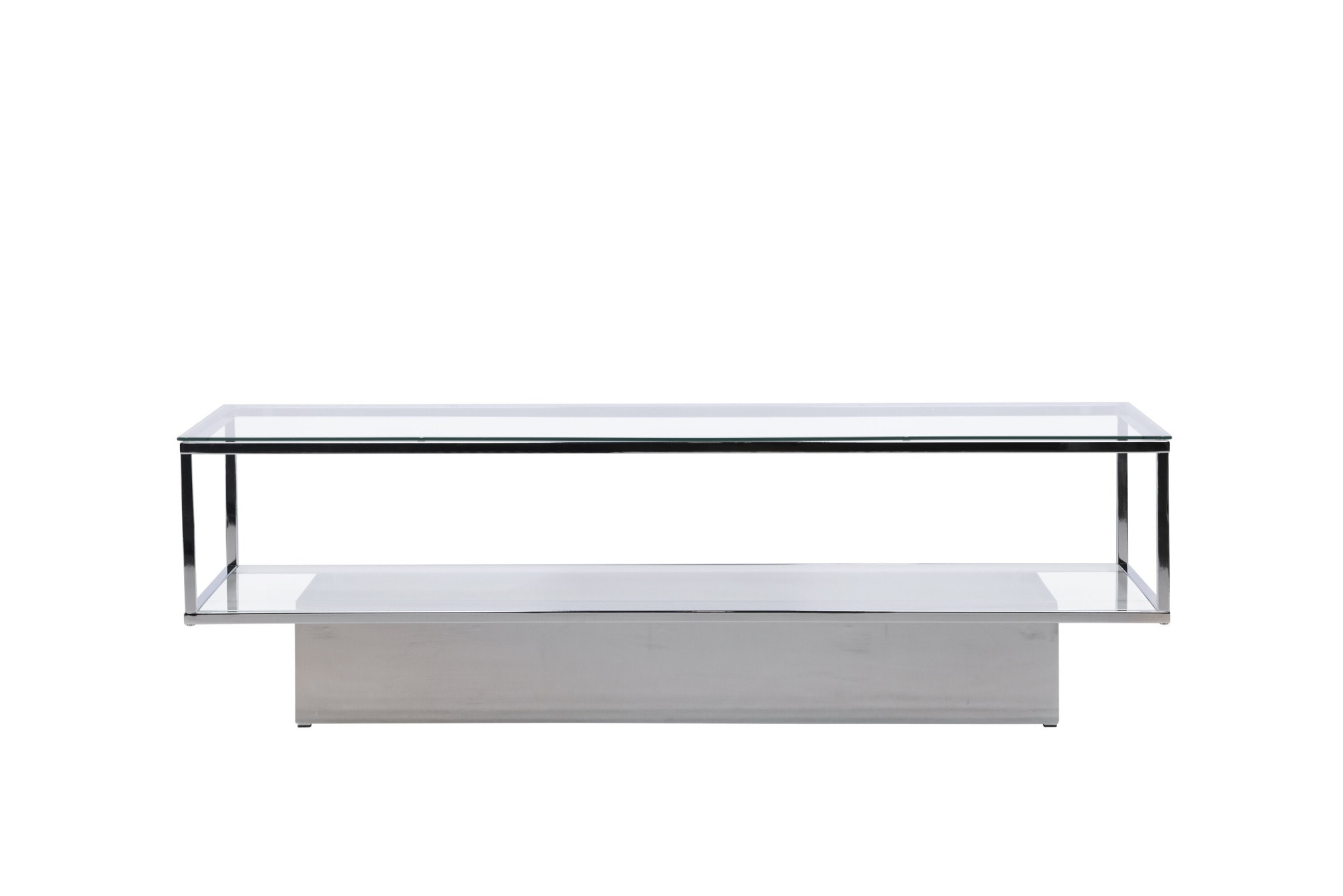 Venture Home Couchtisch »Maglehem, rechteckiger Couchtisch mit Glasplatte, 130 × 60 cm« Sofatisch, Glas, Stahl, schlank, modern, edel