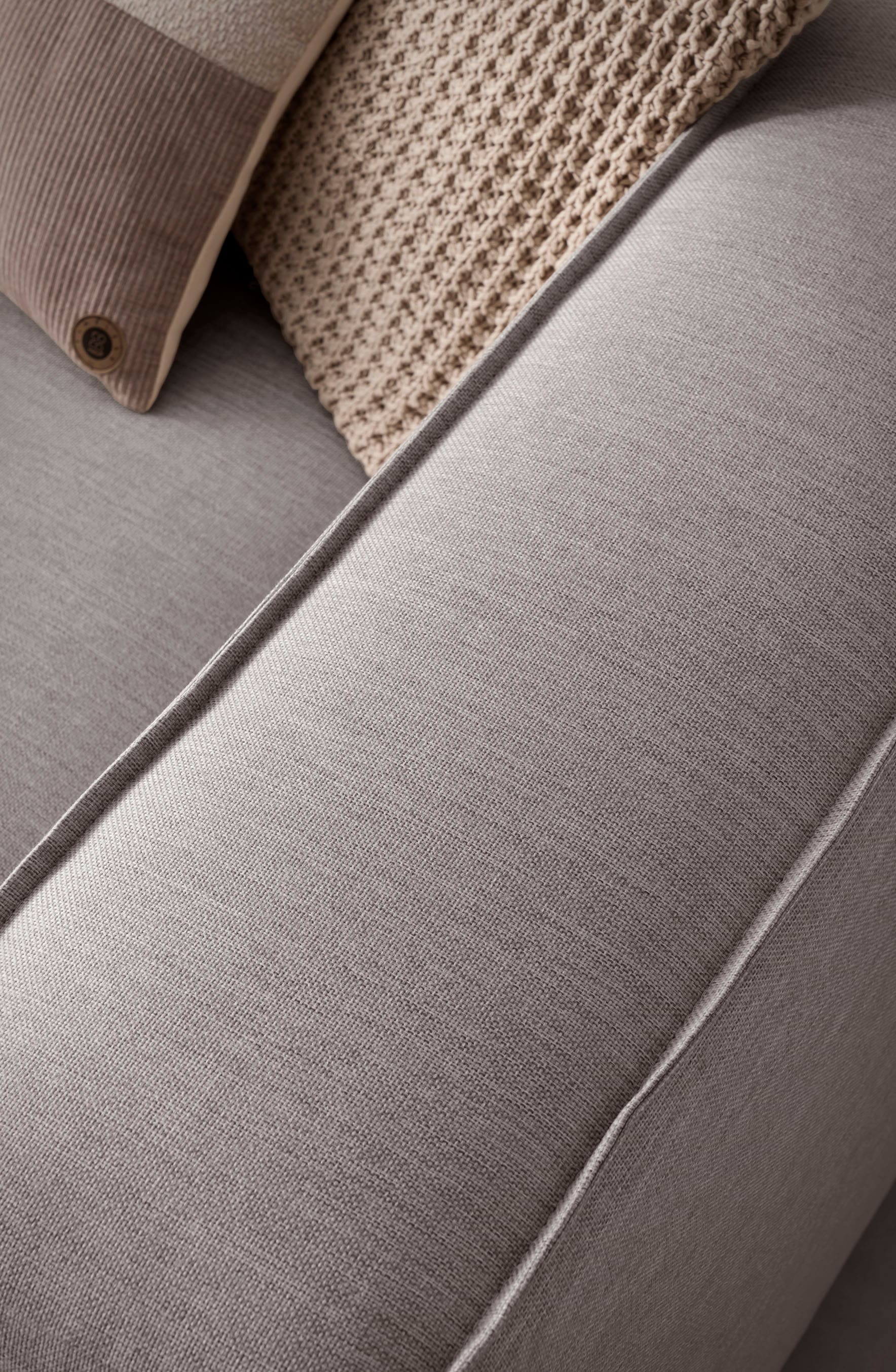 LeGer Home by Lena Gercke Ecksofa »PIARA XXL, L-Form, Schlaffunktion, Cord, Leinenoptik o. Strukturstoff« Hocker stellbar zum Schlafsofa (Krokodilverbinder), tiefe Sitzfläche