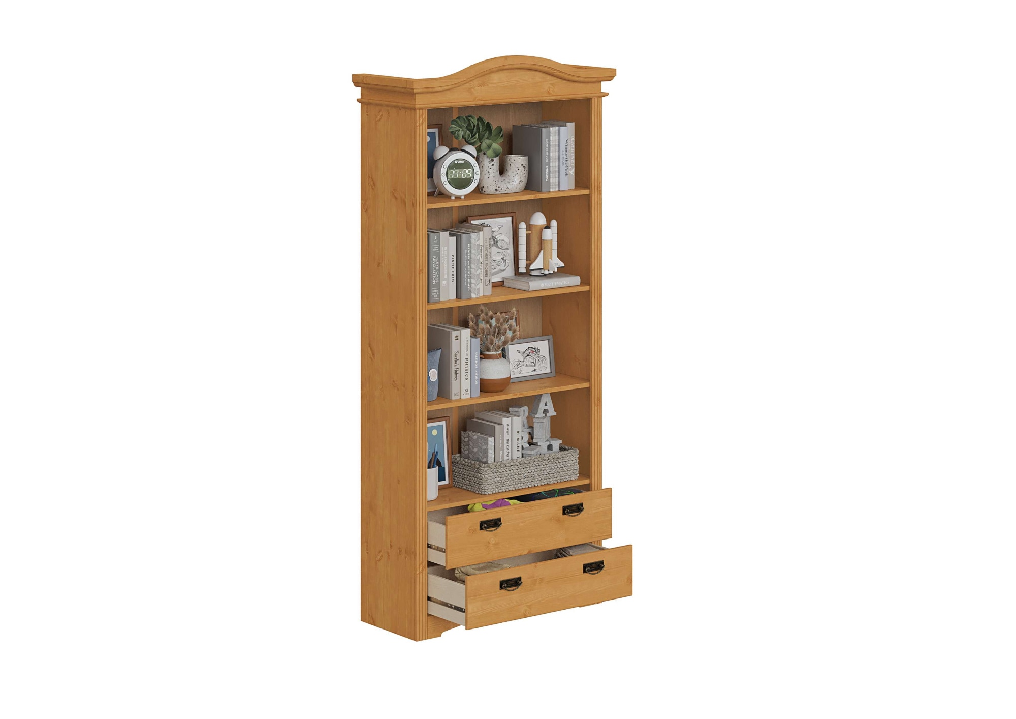Home affaire Regal »Konrad, Standregal, Bücherregal, Stauraum«, aus massiver Kiefer, Breite 94 cm, Höhe 208 cm, mit Schubladen, FSC®