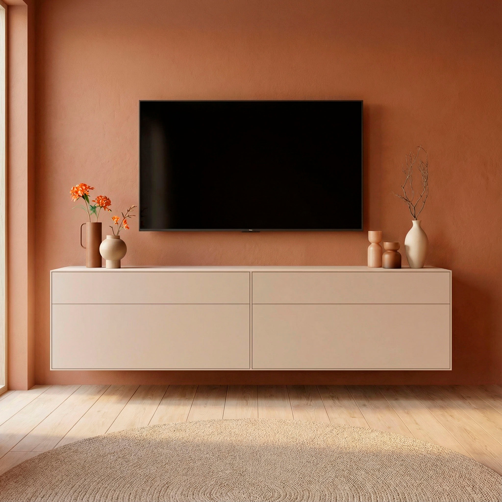 Image of LeGer Home by Lena Gercke Lowboard "Essentials, TV-Board, TV-Kommode, TV-Schrank, TV-Möbel" 2 Stk. tlg. Breite: 222 cm, UV lackiert, Push-to-open-Funktion