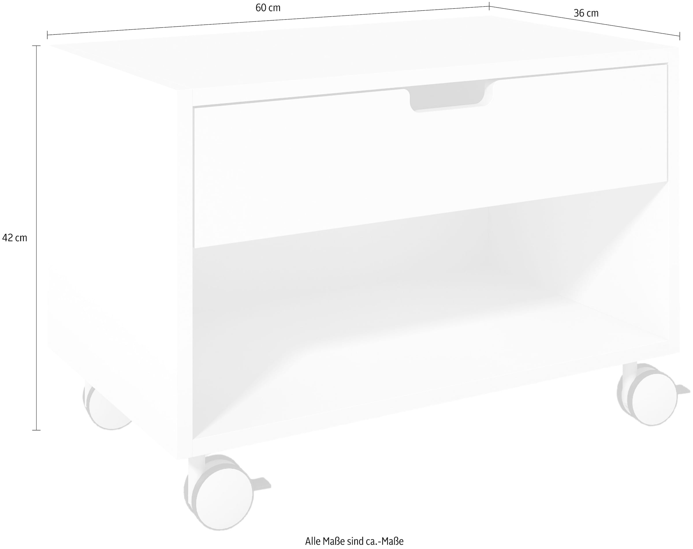 Müller SMALL LIVING Nachtkonsole »MODULAR«, 2 Rollen mit Feststellfunktion