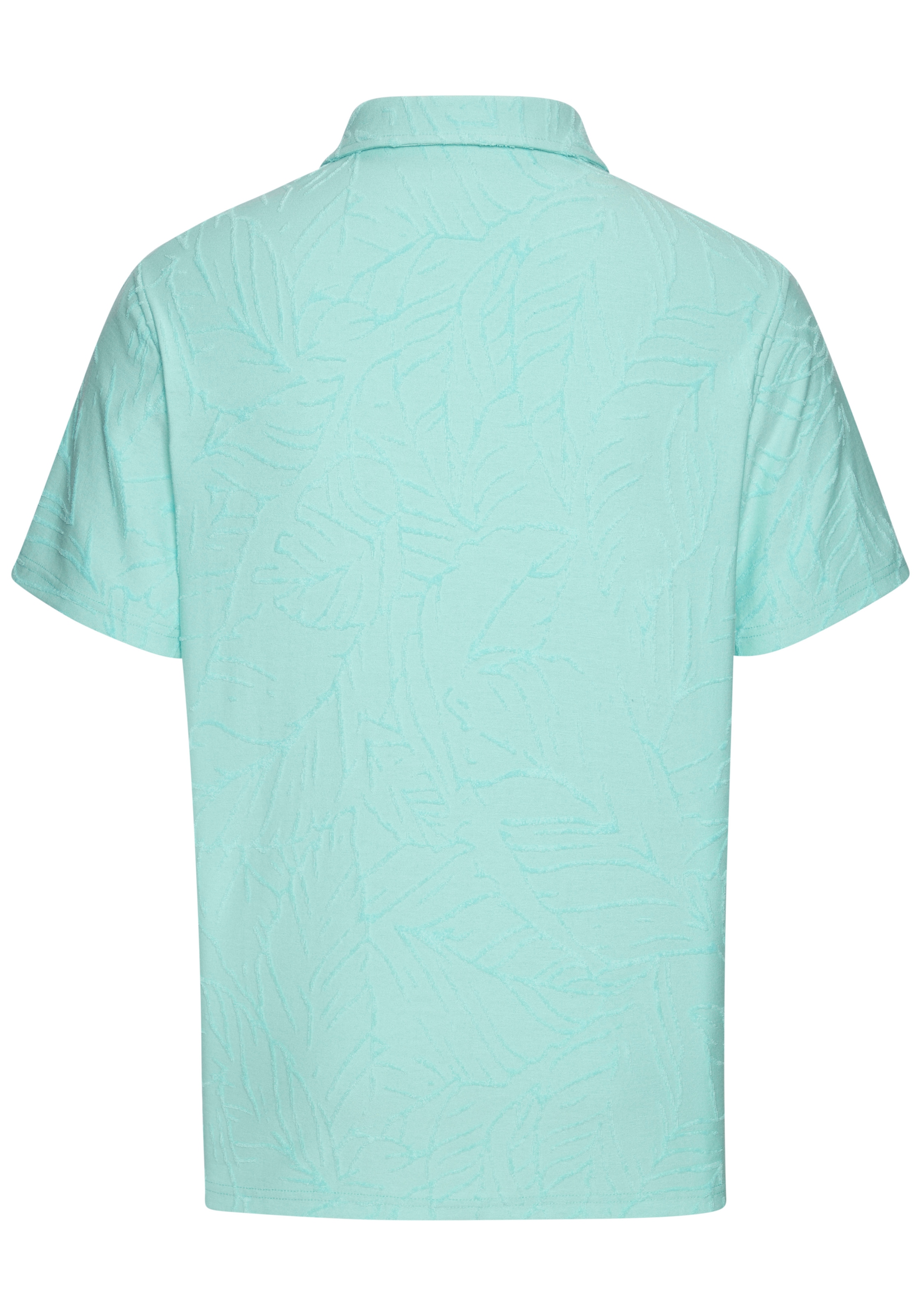 Beachtime Poloshirt », T-Shirt mit Kragen« neue Strukturqualität im Blätter-Design