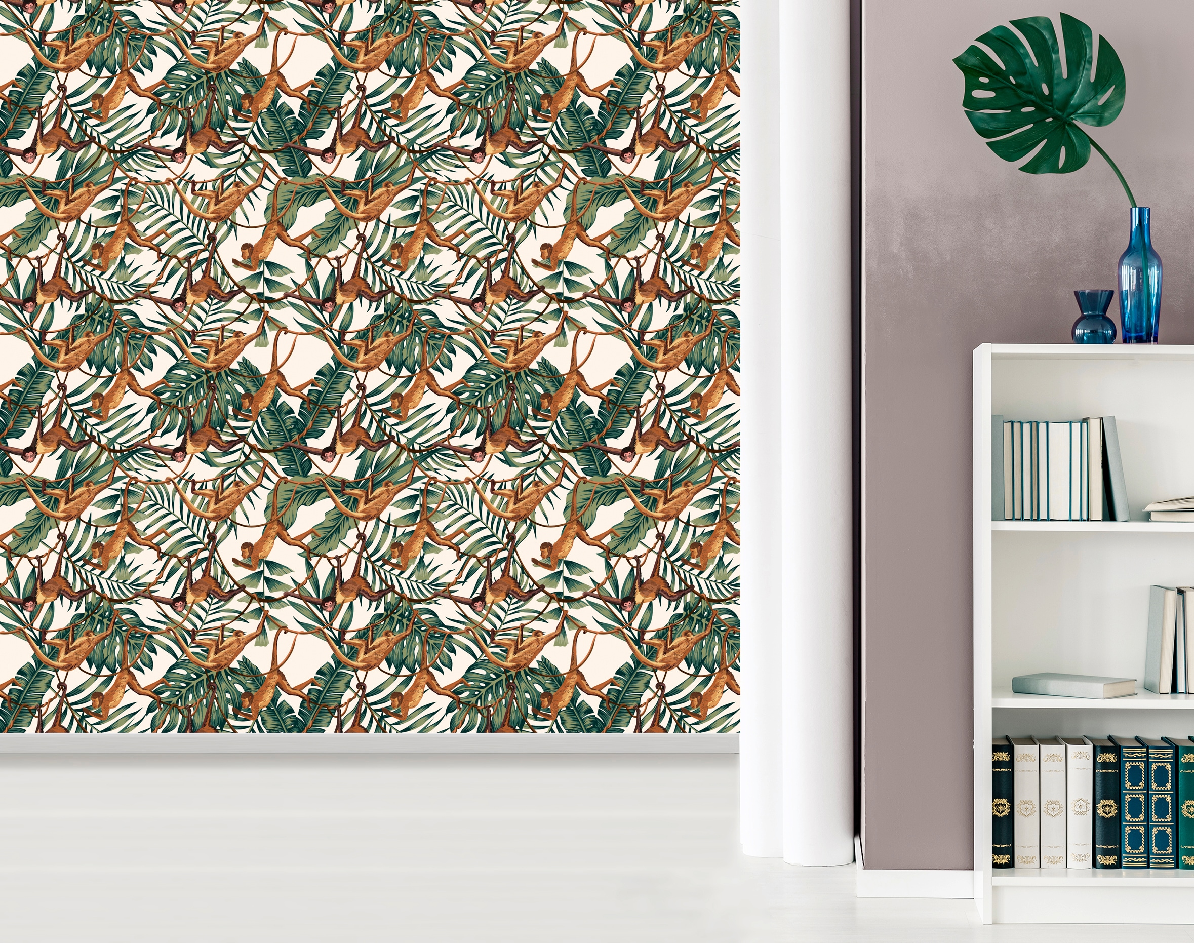 queence Papier peint vinyle »Laura« Motif | botanique | floral | imprimé | naturellement | à motifs 90x250cm, selbstklebend, kinderleichte Anbringung, , Sticker