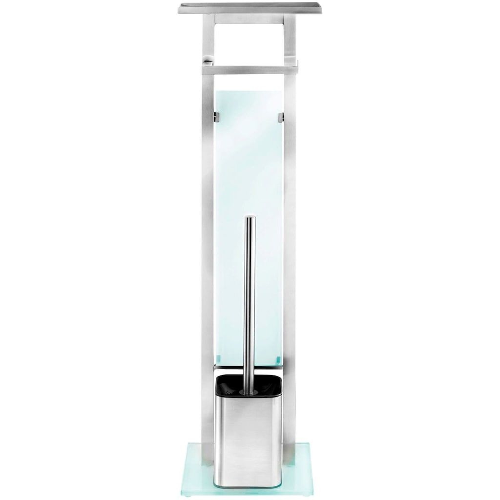 WENKO WC-Garnitur »Debar«, aus Edelstahl-Glas, Stand WC-Garnitur