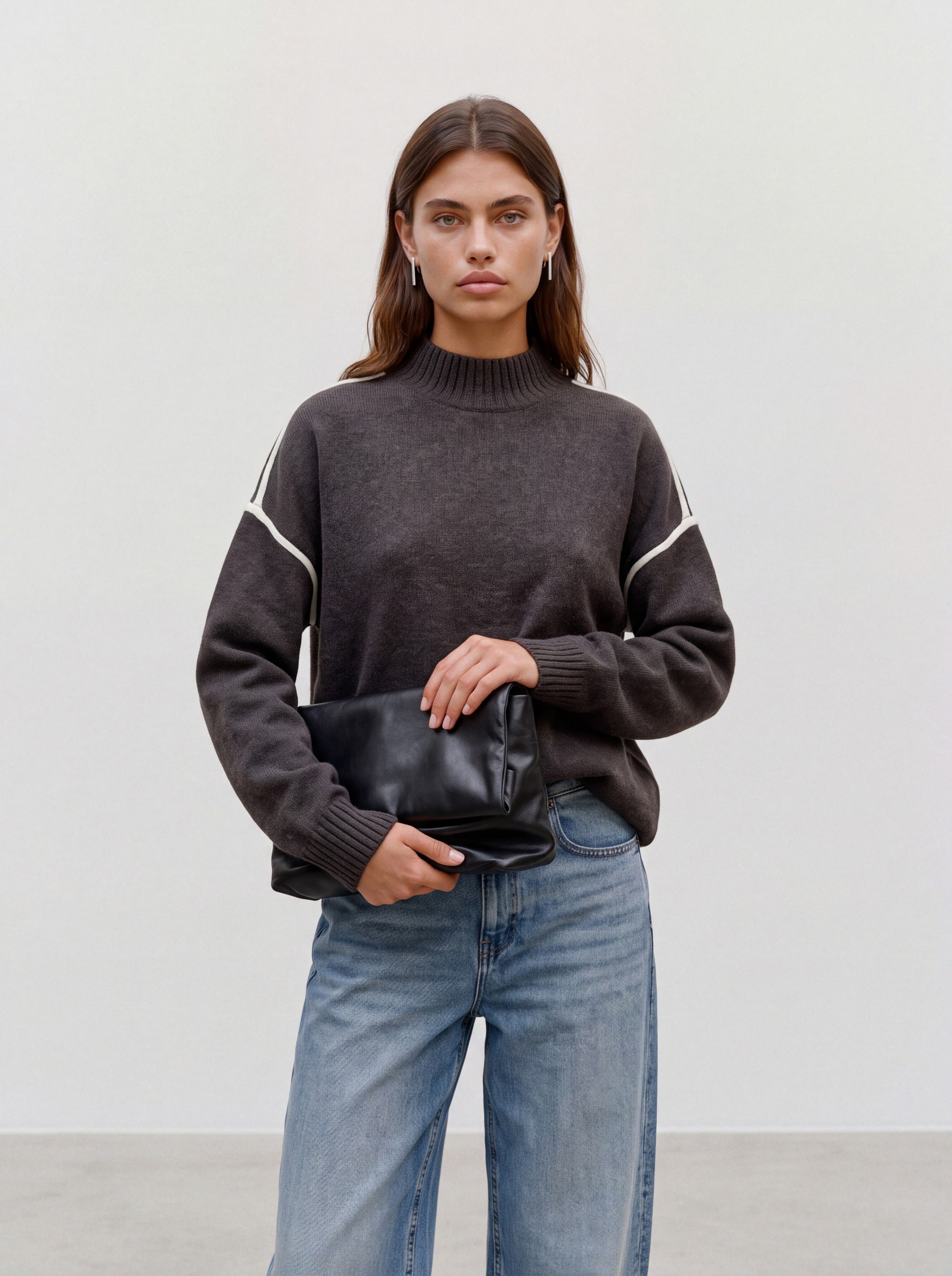 Image of Vero Moda Strickpullover "VMBOOM LS HIGHNECK PIPING PULLOVER NOOS" Materialmix