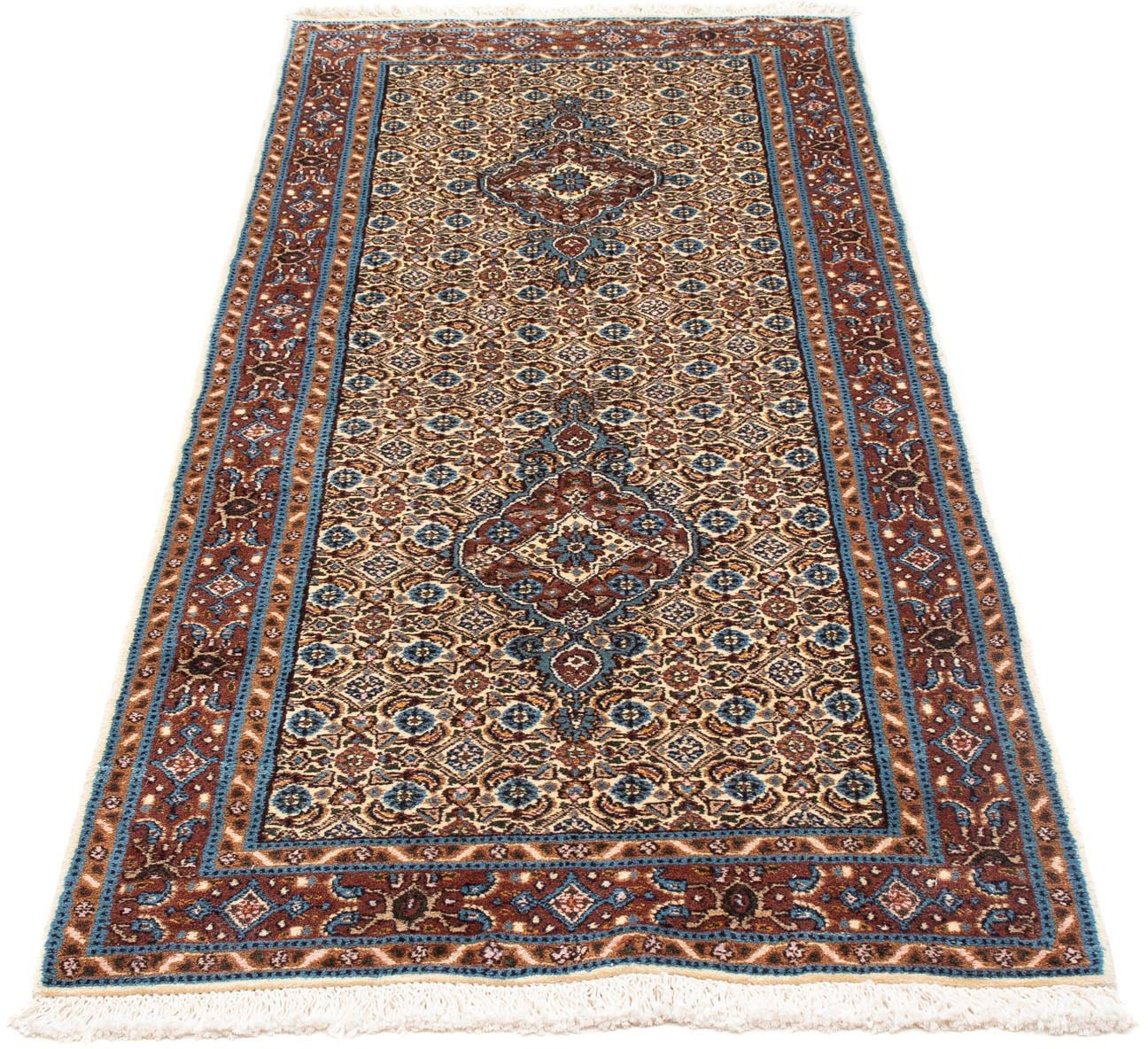 Image of morgenland Hochflor-Läufer »Moud Medaillon Beige 195 x 78 cm«, rechteckig, 1 mm Höhe, Handgeknüpft bei Ackermann Versand Schweiz