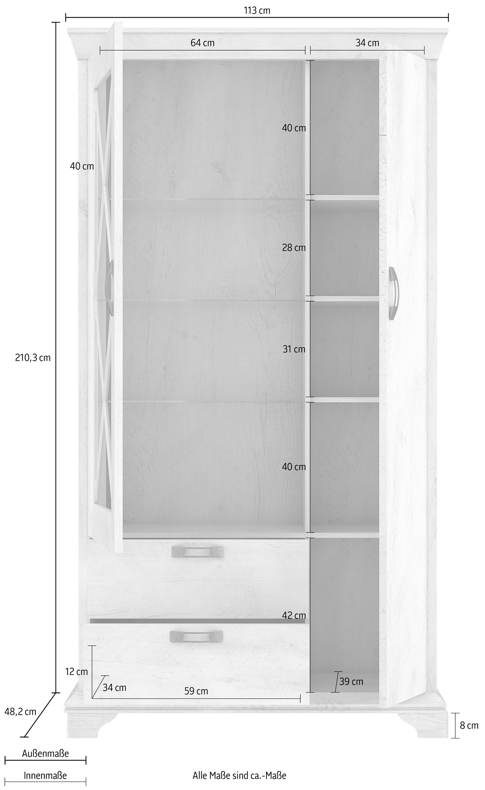 FORTE Vitrine »Kashmir«, Breite 113 cm