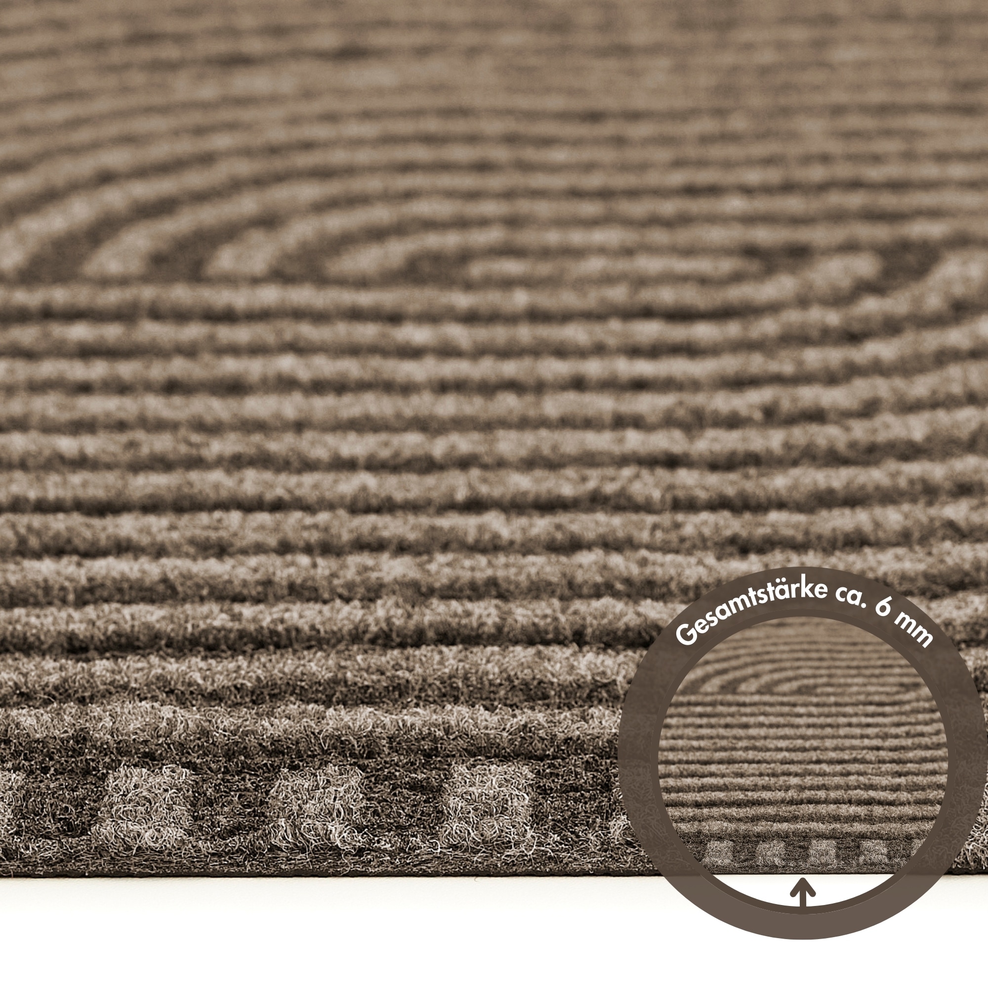 Andiamo Fussmatte »Yukon« rechteckig 6 mm Höhe Schmutzfangmatte, modernes Design, robust, waschbar, rutschhemmend