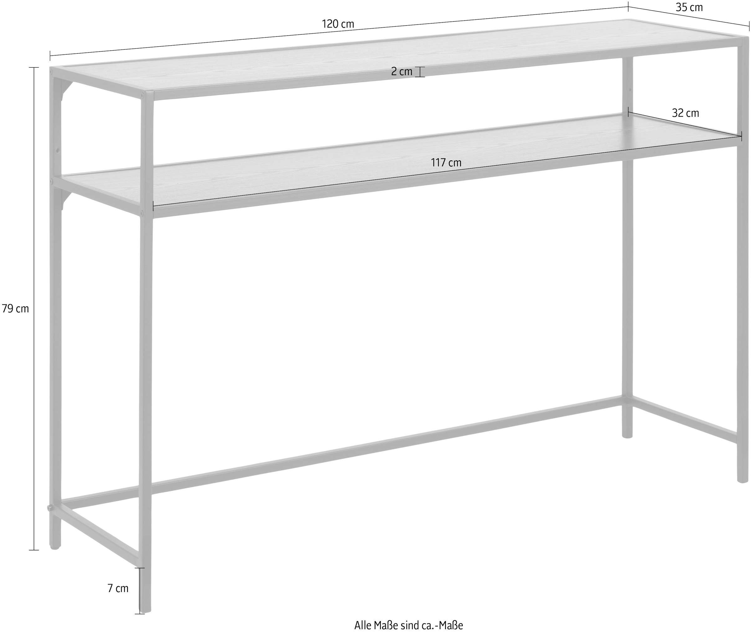 ACTONA GROUP Konsolentisch Metallgestell und 1 Einlegeboden, Breite 120 cm, in weiteren Varianten