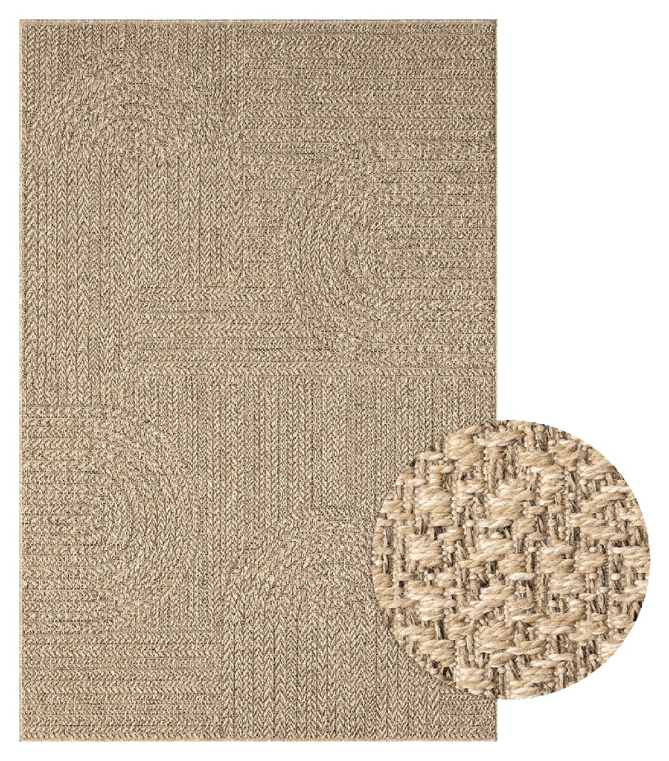 the carpet Teppich "Kansas" rechteckig 1 mm Höhe moderner robuster In und Outdoor Teppich Jute Look