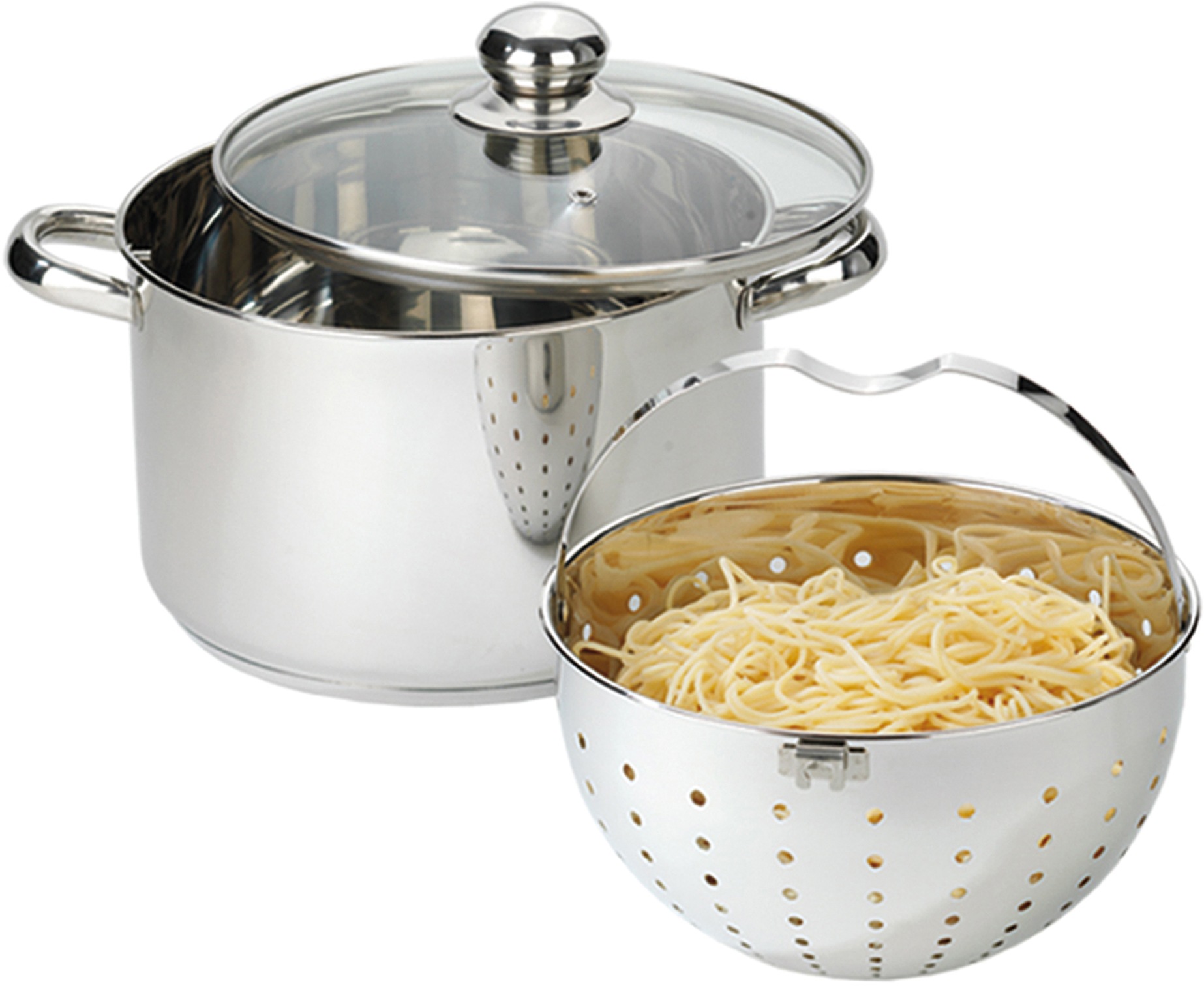 Image of BEYOND Topf-Set, Edelstahl 18/8, (Set, 3 tlg.), Zum Kochen, Braten, Schmoren, Backen, Dünsten, Dämpfen, Blanchieren, inkl. Siebeinsatz, Induktion bei Ackermann Versand Schweiz