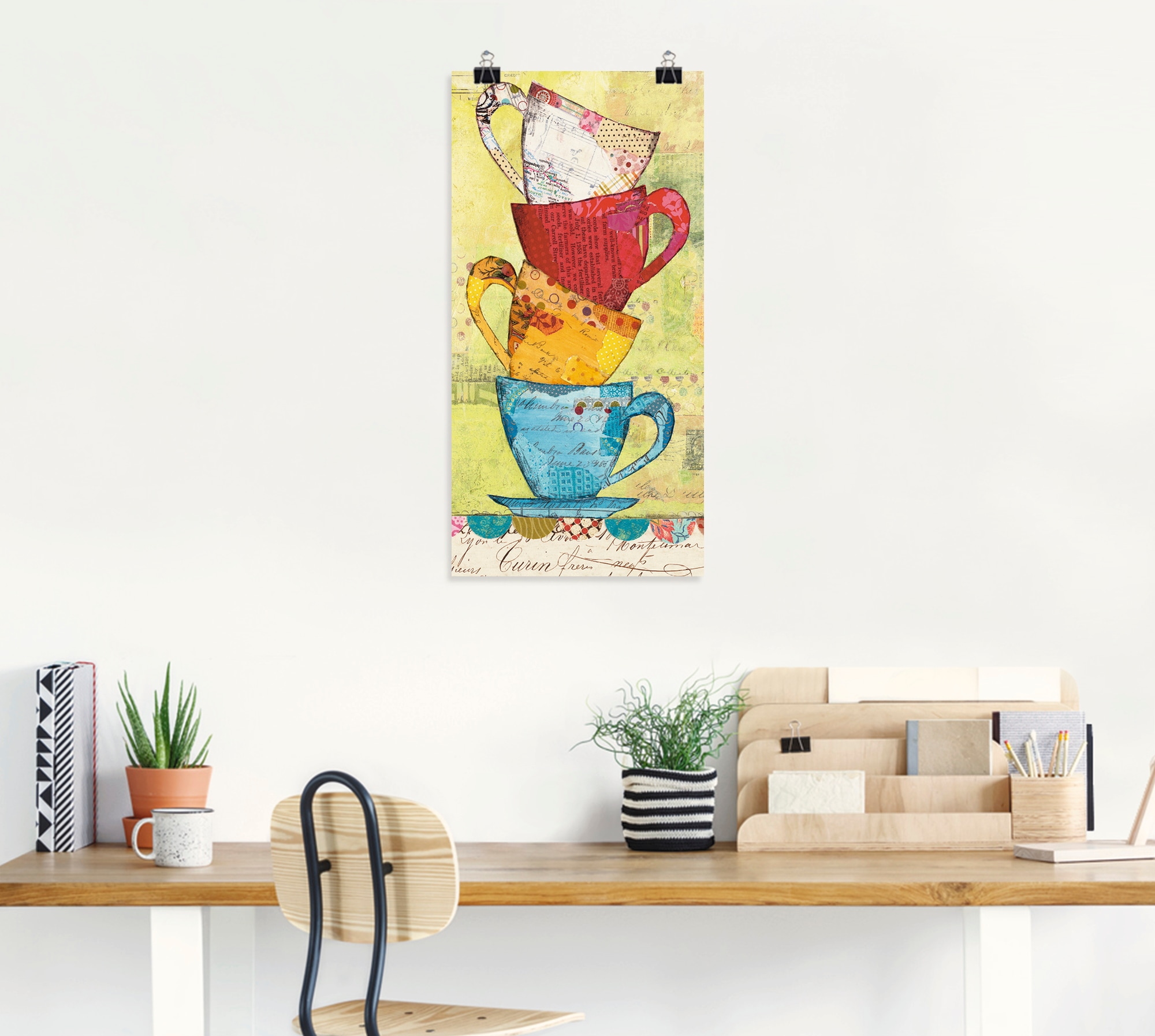 Artland Wandbild »Komm zum Kaffee«, Geschirr & Besteck, (1 St.), als  Leinwandbild, Wandaufkleber oder Poster in versch. Grössen kaufen