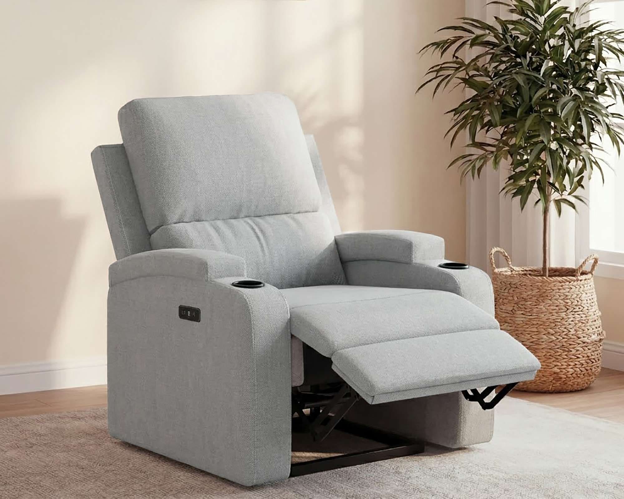GOODproduct Fauteuil de relaxation »NAPORI Struktur, Kinosessel, Multimedia-Sessel« Fauteuil TV avec fonction relaxation manuelle et électrique et porte-boisson