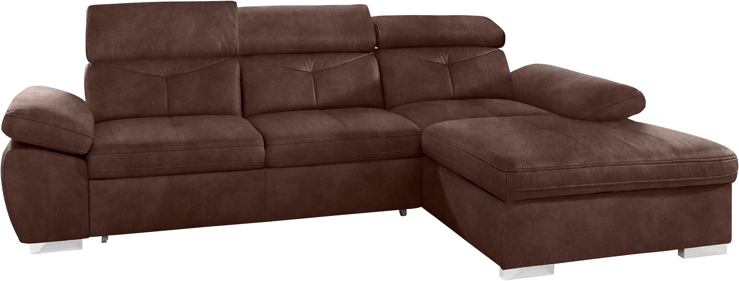 exxpo - sofa fashion Ecksofa »Spring, super bequem, mit Armteil- und Kopfteilfunktion«, L-Form, wahlweise mit Bettfunktion und Bettkasten