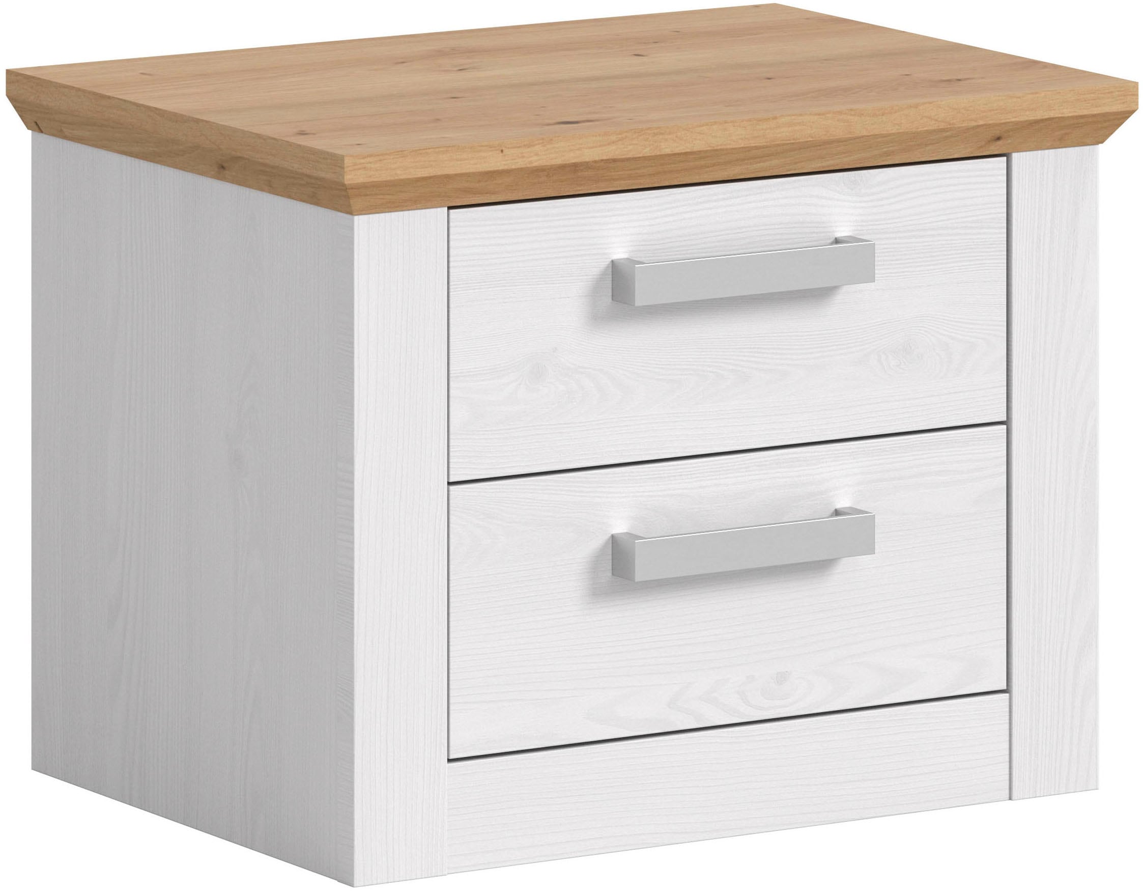 Home affaire Table de nuit »COSENZA, 2er Set, Breite je 54cm, in Landhausoptik« ensemble de 2, incluant 2 tiroirs à extension totale chacun,  table de nuit, chevet, commode, Nako, table d'appoint