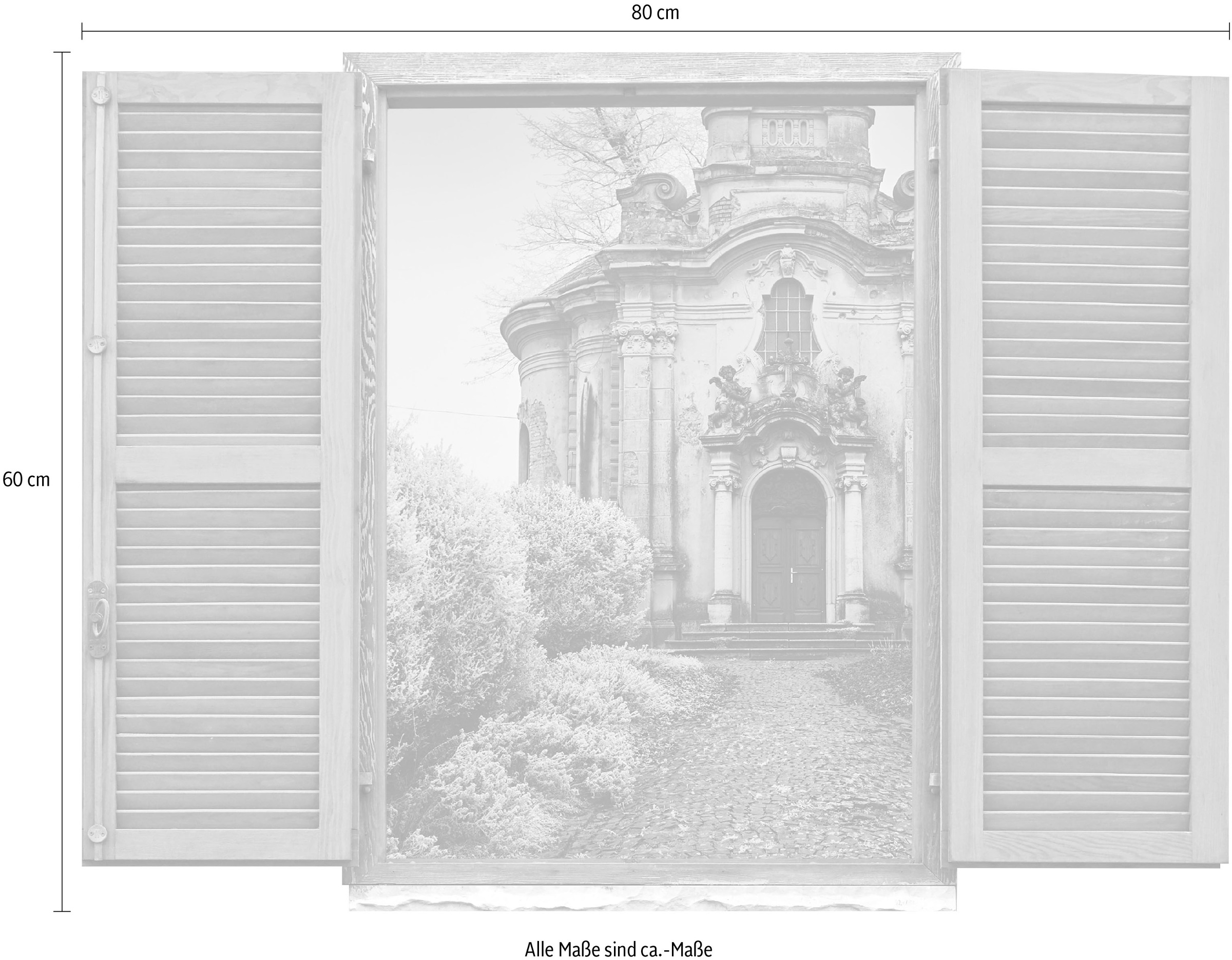 queence Autocollant mural »Haus« Wandsticker, Wandbild, selbstklebend, 3D, Fenster