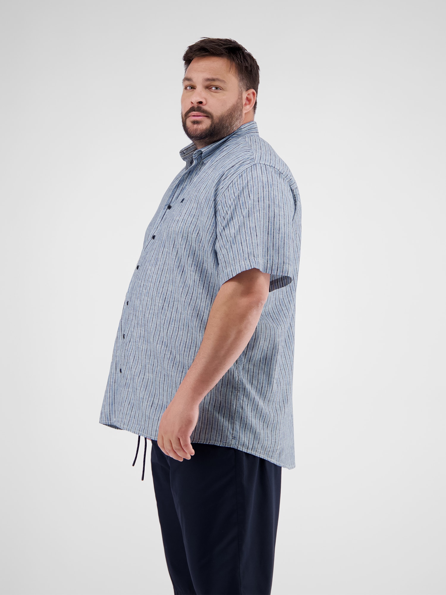 LERROS Chemise à manches courtes »Gestreiftes Herrenhemd in Grossen Grössen«